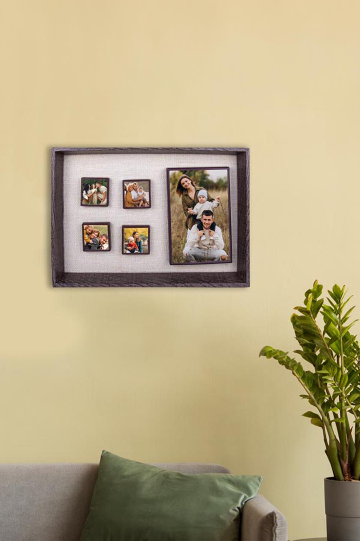 5li Ahşap Fotoğraflı Magnet Anı Çerçeve