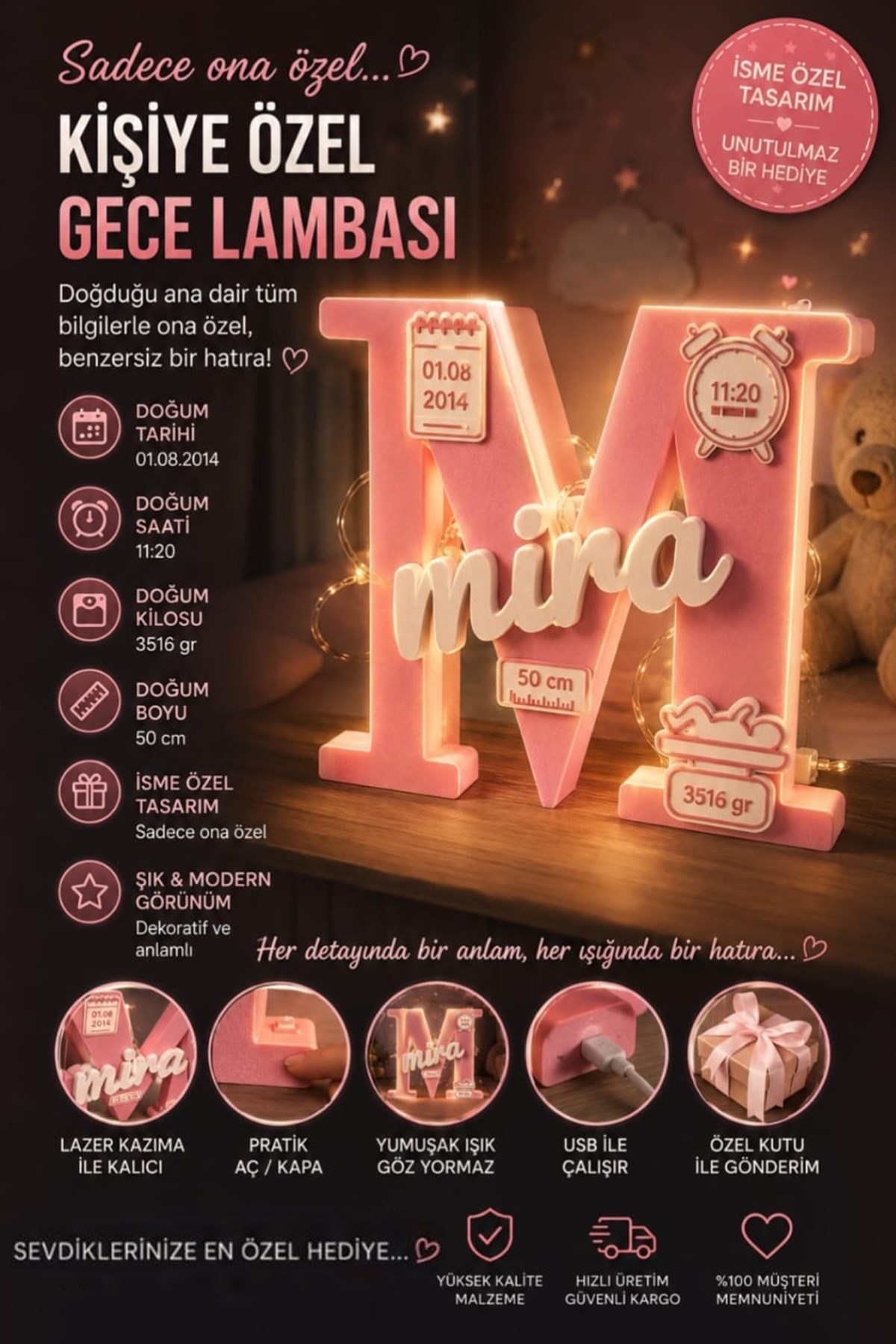 Doğum Günü Gece Lambası