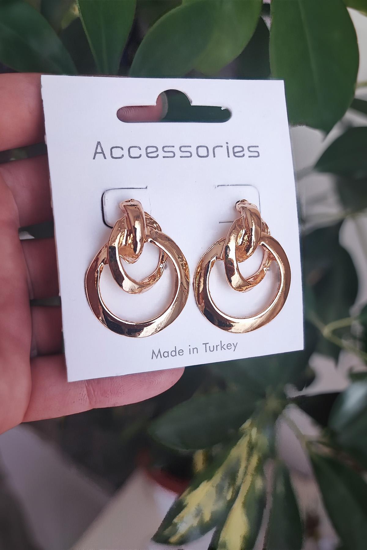 Gold Vıntage Sarmal Küpe 