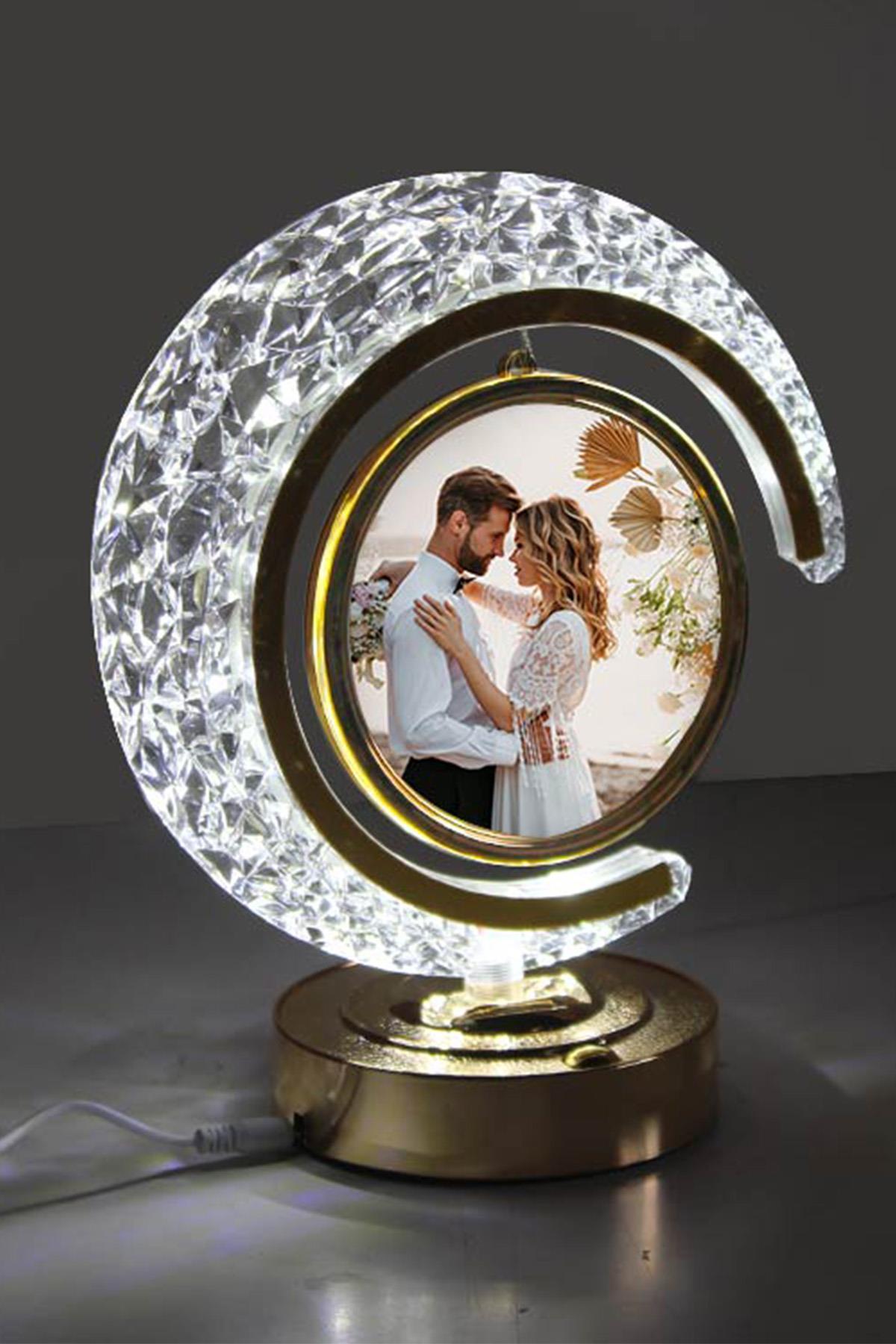 LEDli Kristal Hilal Fotoğraf Çerçevesi