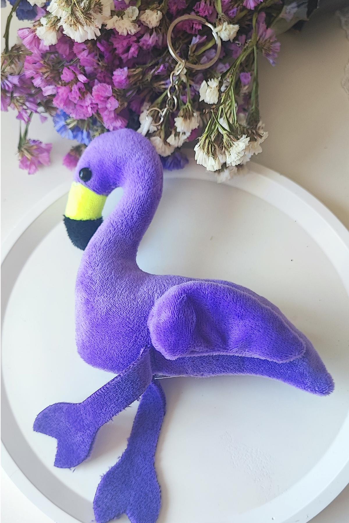 Mor Filamingo Peluş Anahtarlık ve Çanta Aksesuarı- Hafif (16*10 cm ) 