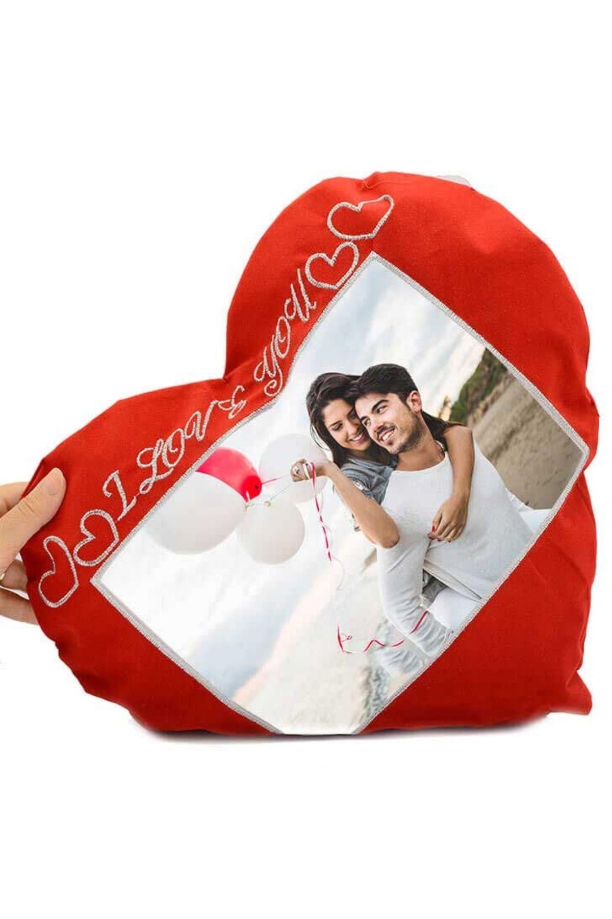 Sevgilere Özel I Love You Kalp Yastık