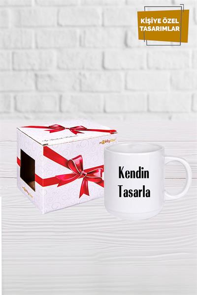 Kendin Tasarla Toptan Beyaz Bella Porselen Bardak