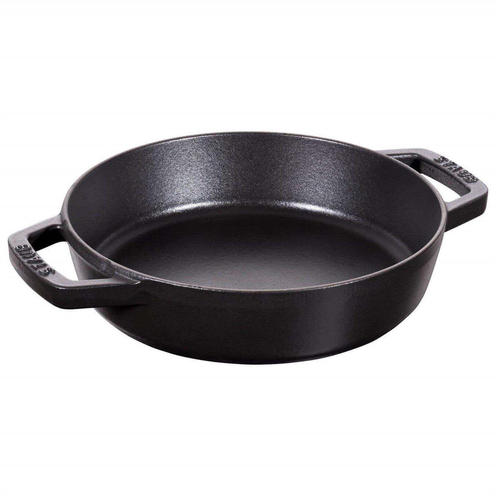 STAUB 405117250 ÇİFT KUPLU DÖKÜM IZGARA TAVA 26 CM SİYAH
