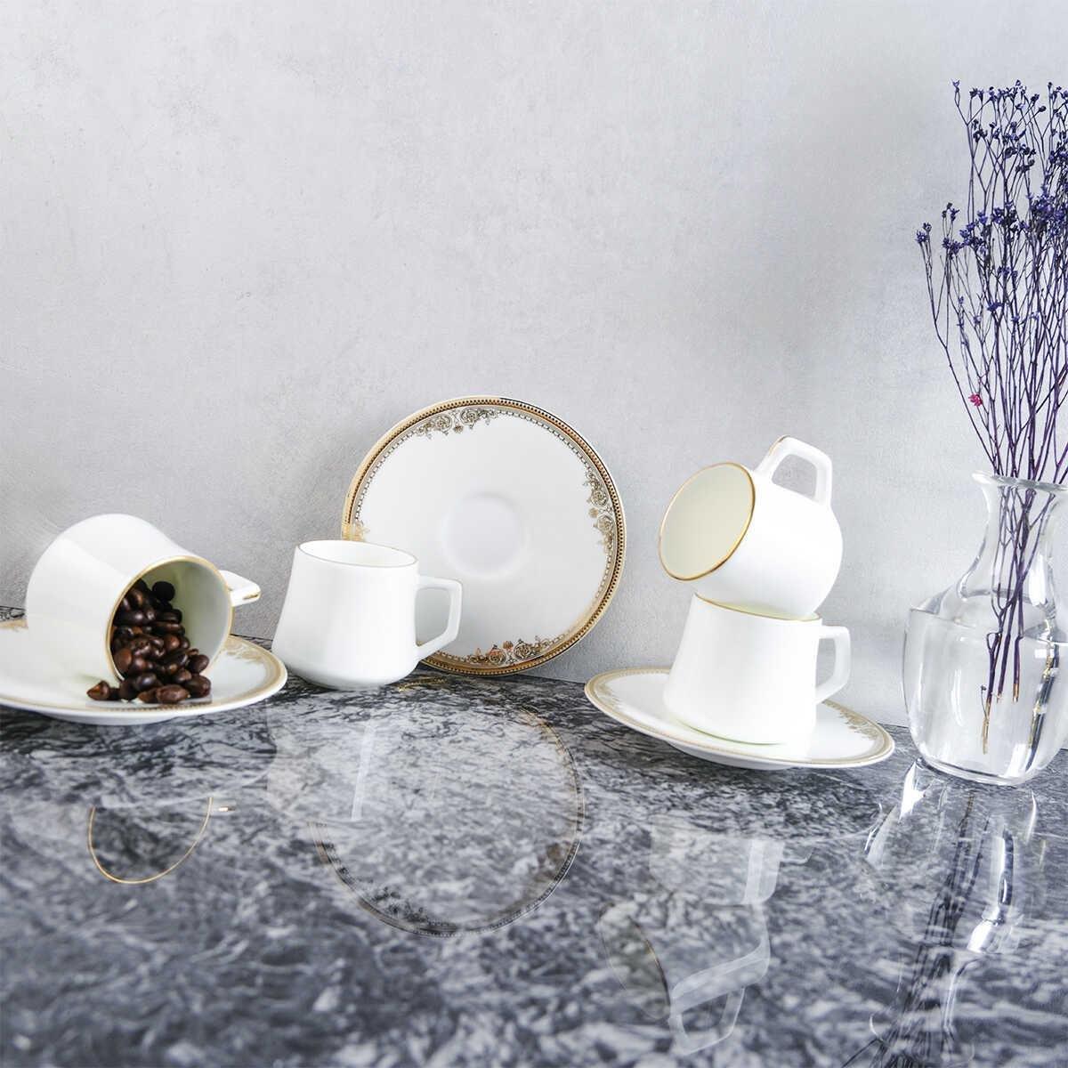EVALIZA VERSAILLES ALTIN 6LI DOUBLE KAHVE SETİ