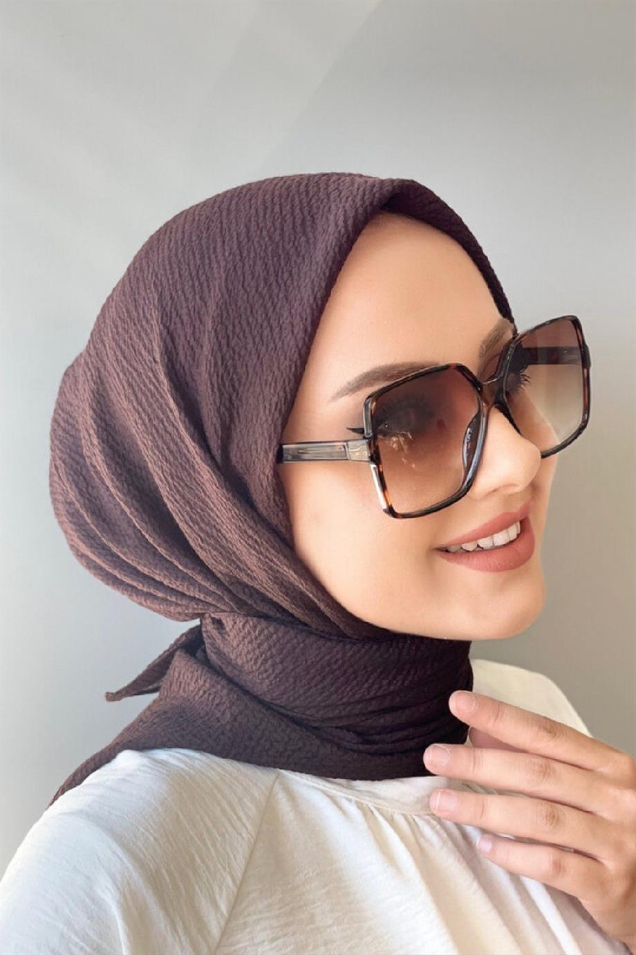 Acı Kahve Naturel Eşarp 