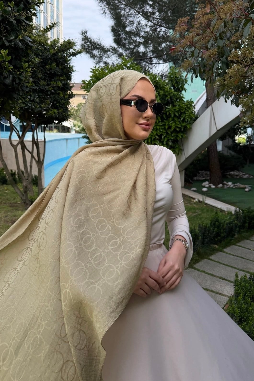 Altın Halka Desen Naia Şal 