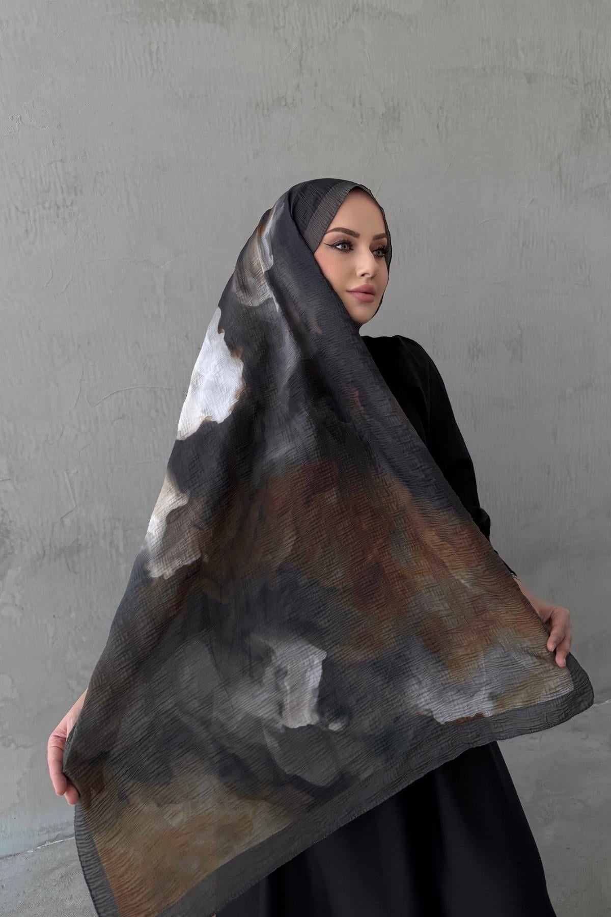 Antrasit Karmen Müslin Şal