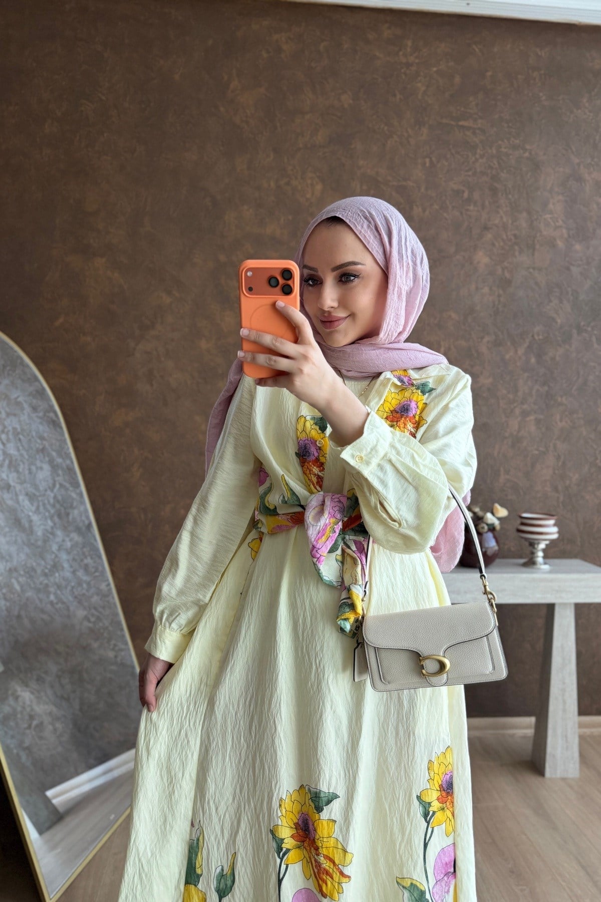Ayça Elbise Takım Sarı