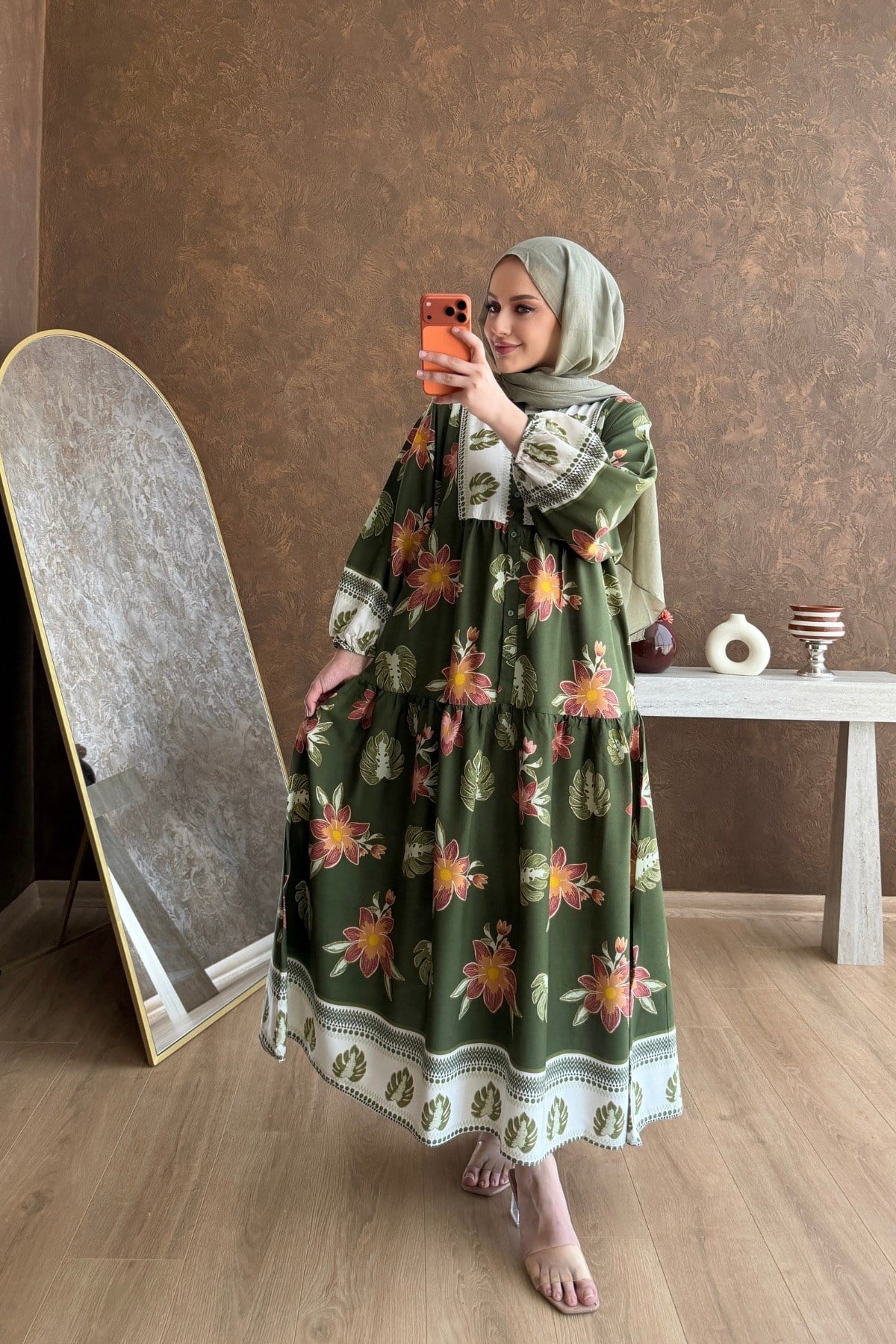 Beyza Viskon Elbise Yeşil