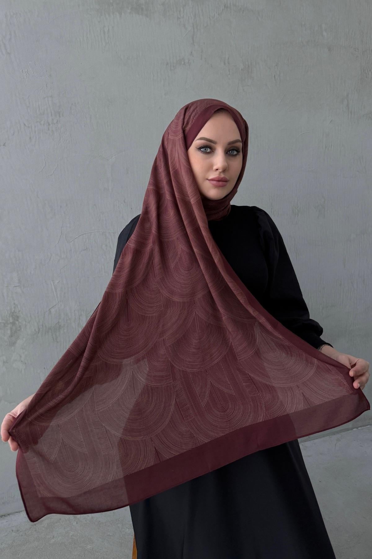 Bordo Ahenk %100 Pamuk Şal