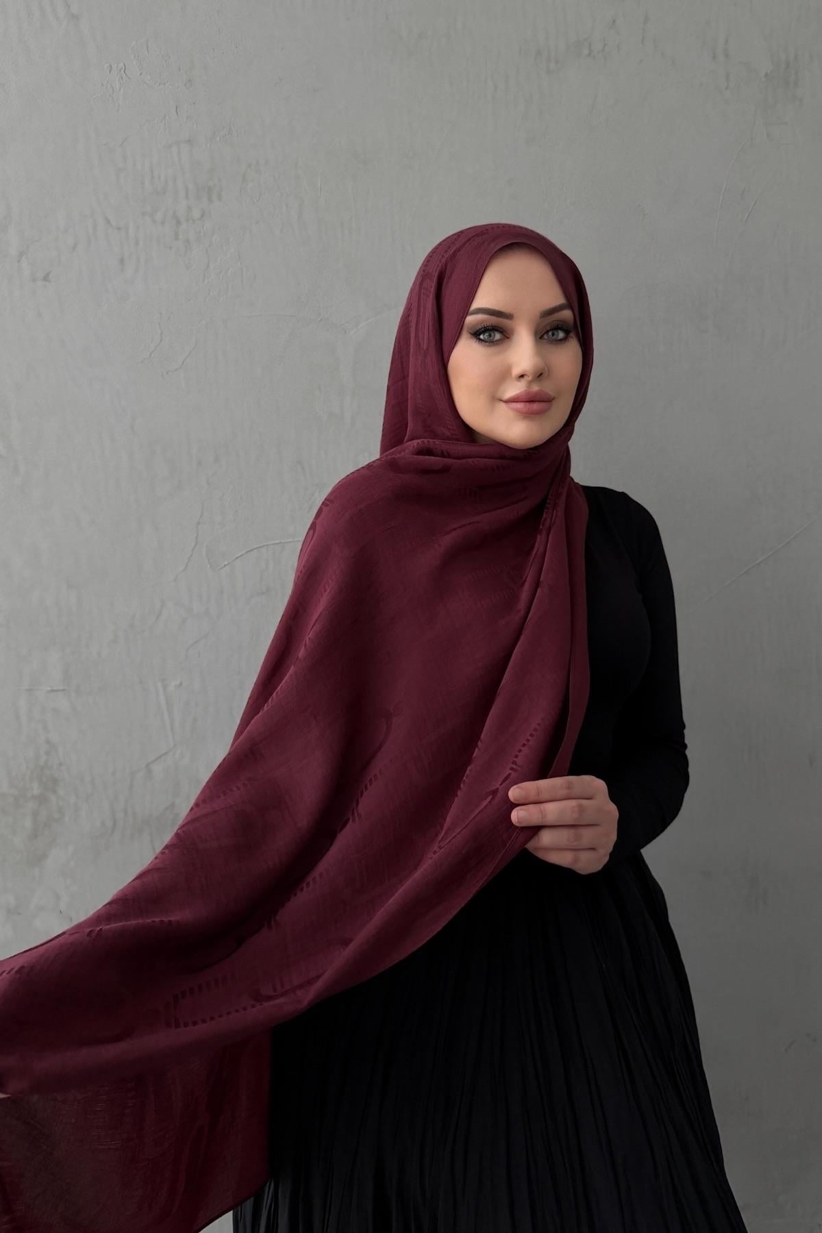 Bordo Avenoor Naia Pamuk Şal
