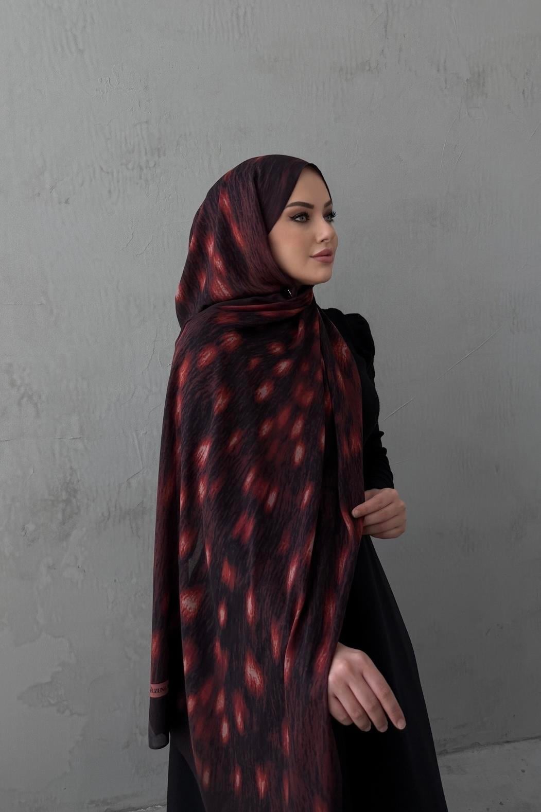 Bordo Bambi %100 Pamuk Koza Şal