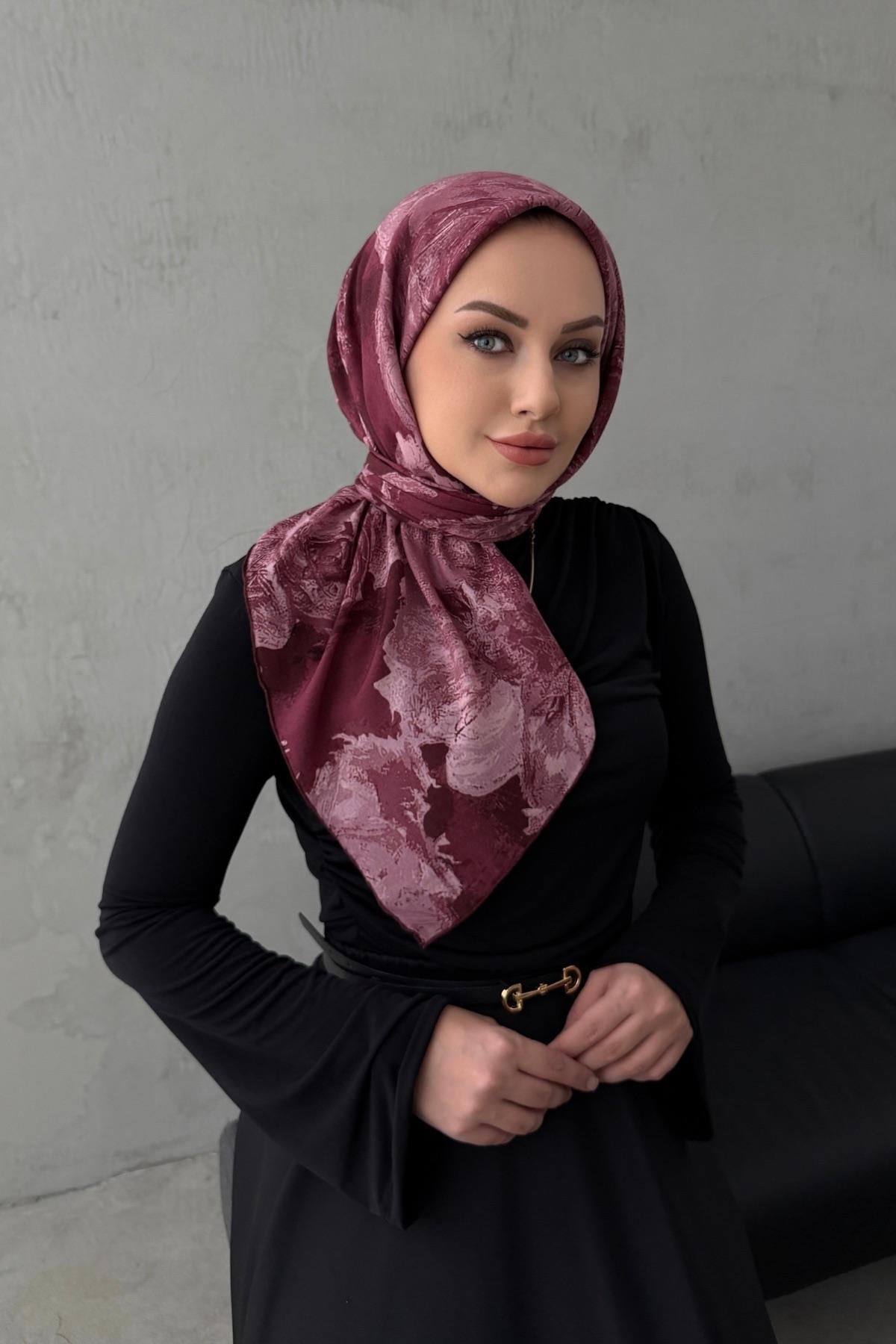 Bordo Efnan Pamuk Eşarp