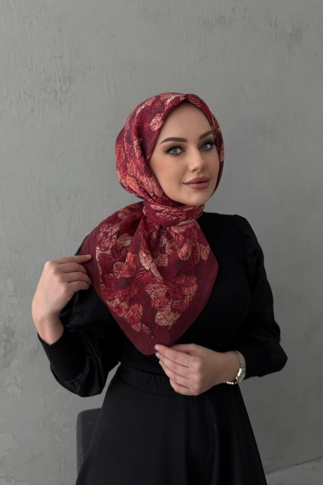 Bordo Elsa Tensel Eşarp