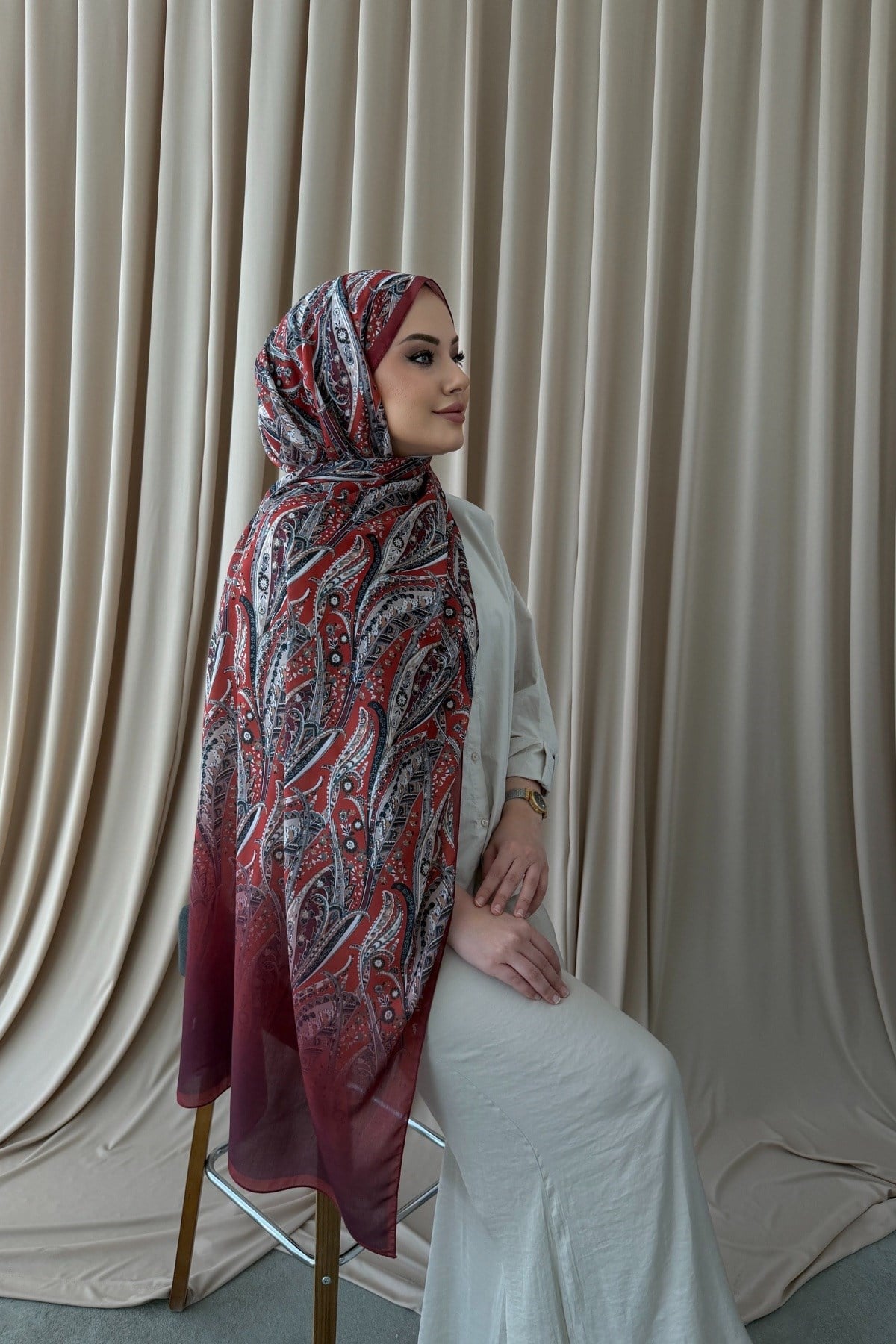 Bordo Esila Modal İpel Şal