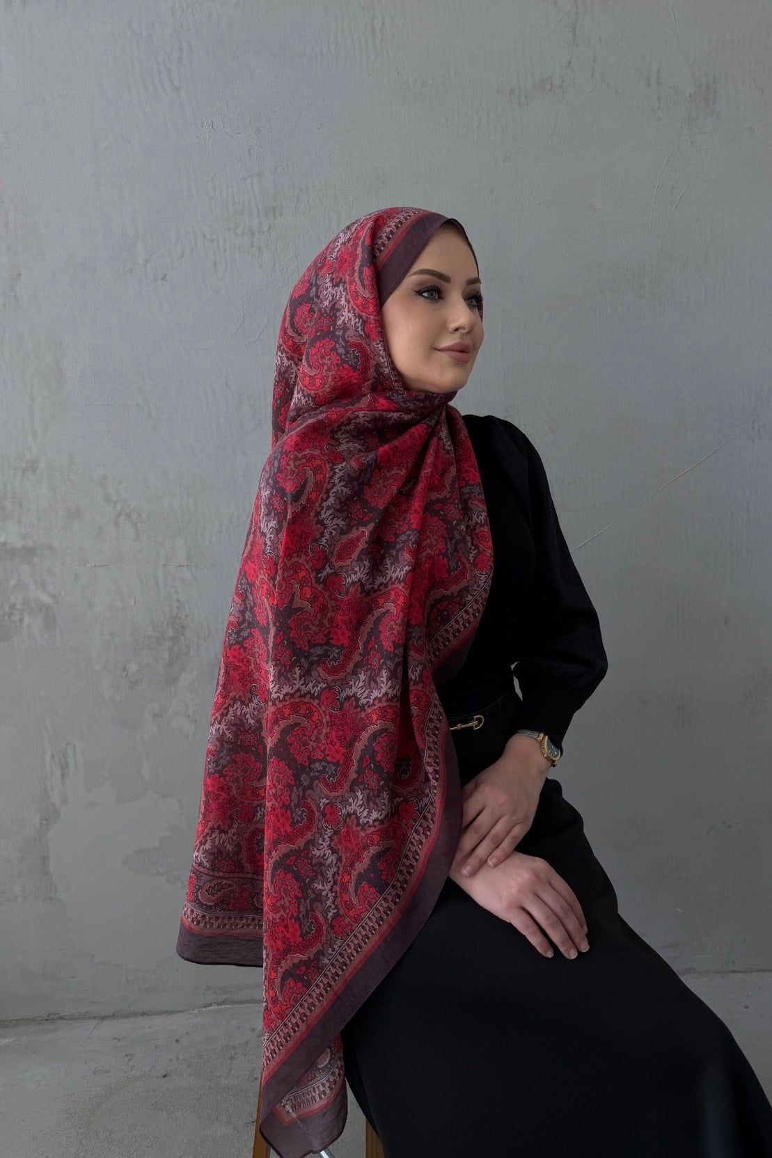 Bordo Merlinda Tensel Şal 