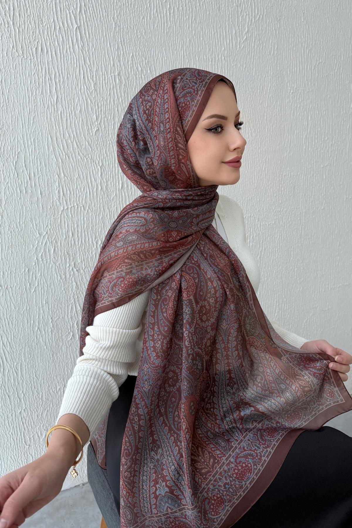 Çikolata Etro Otantik Hint İpeği Şal