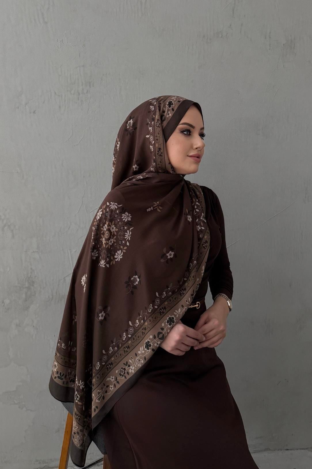 Çikolata Hazerin %100 Pamuk Koza Şal