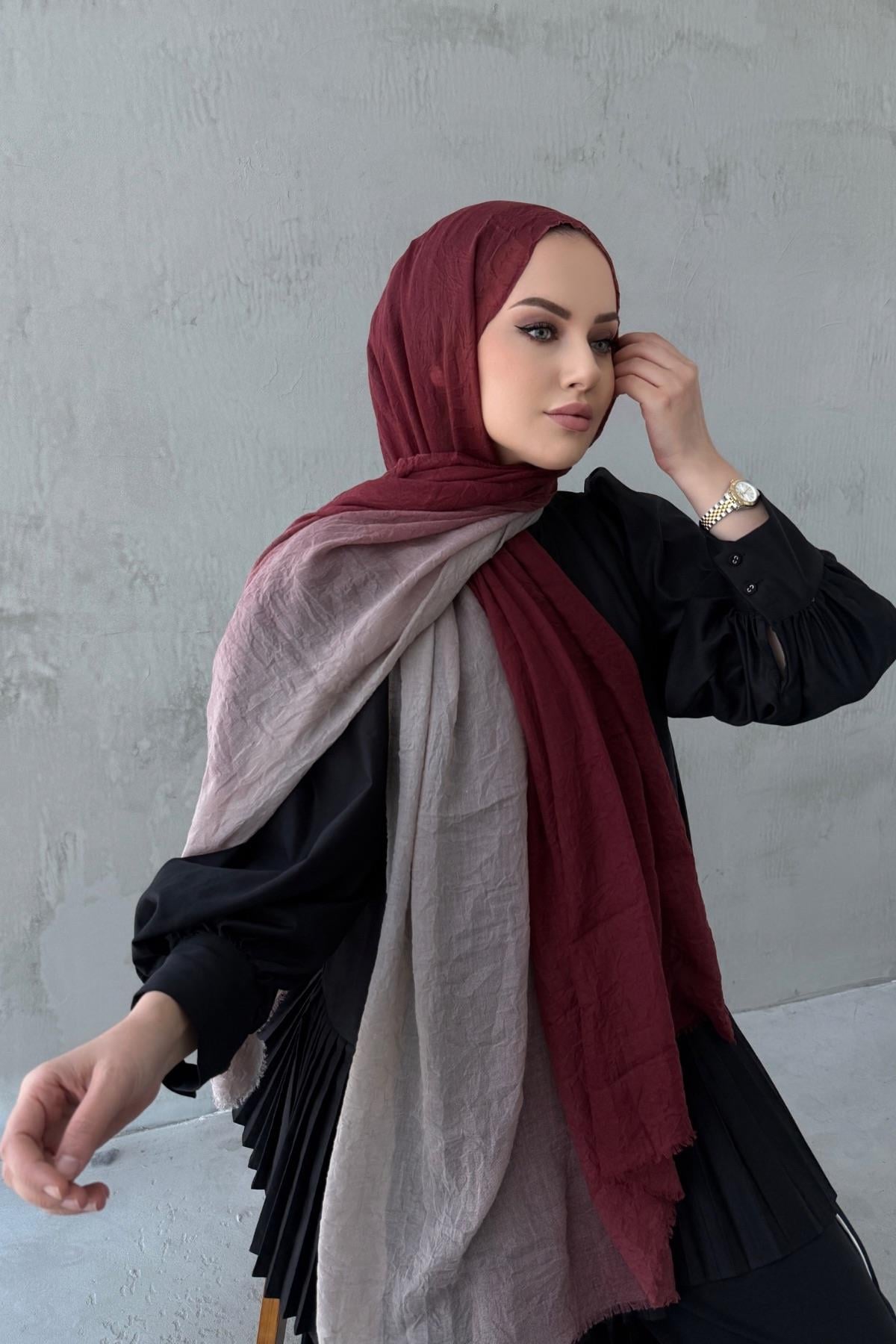 Degrade Konfor Şal Bordo&Vizon