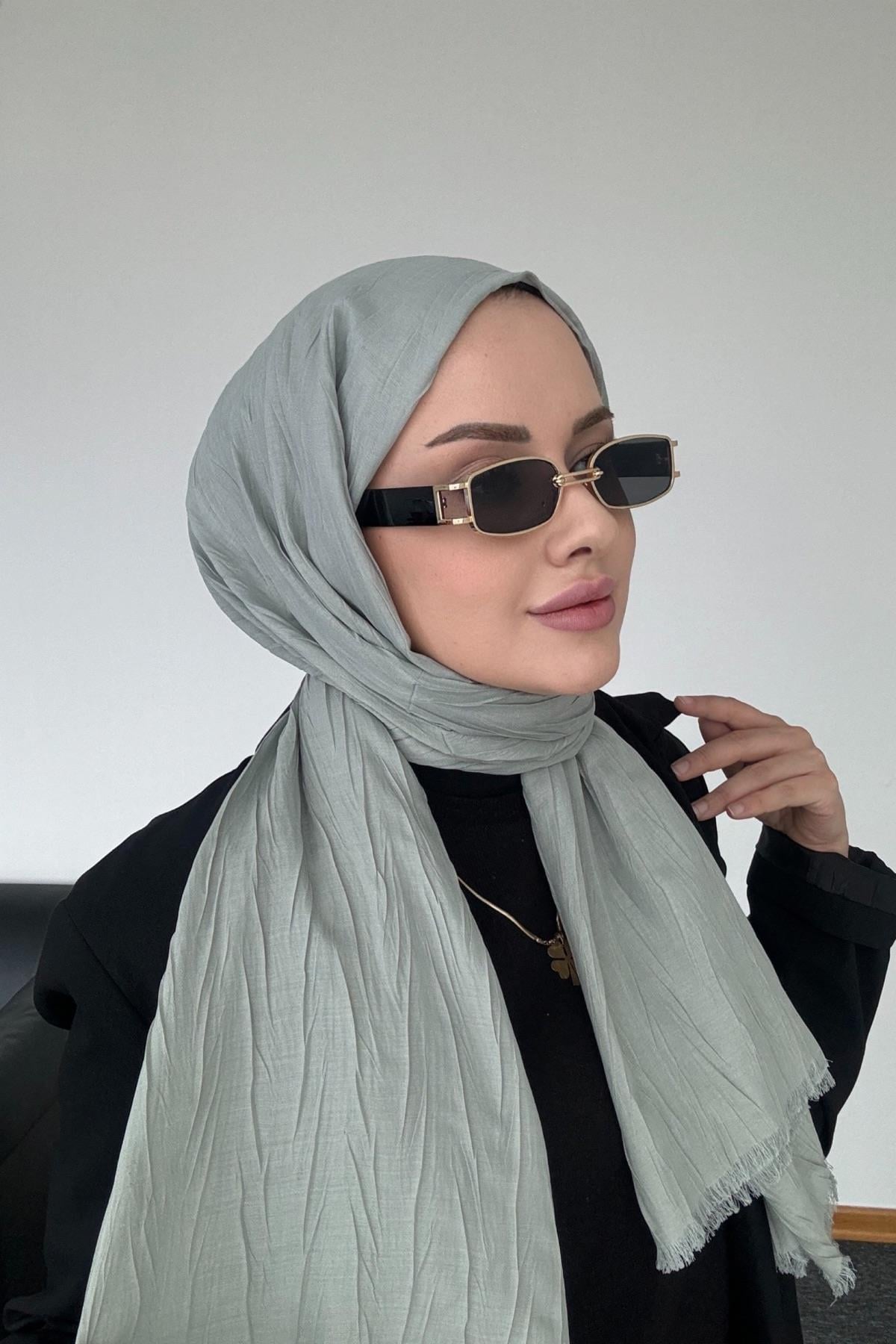 Dokulu Bambu Şal Soft Yeşil