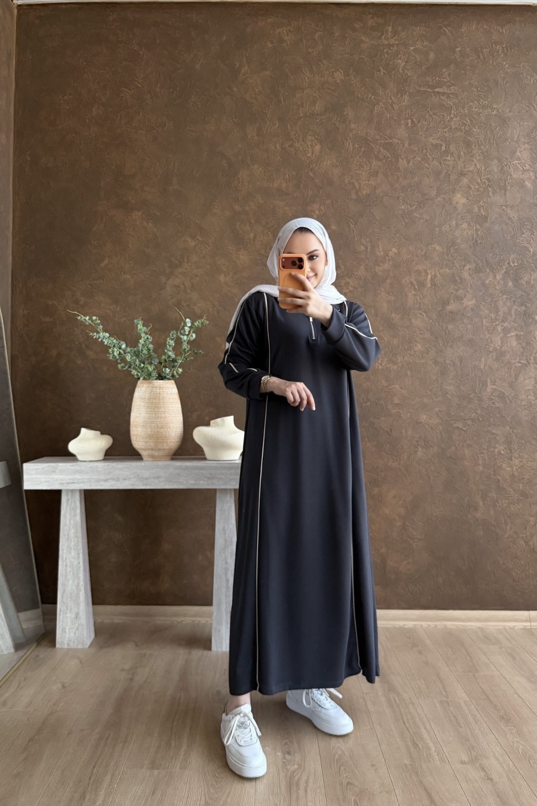 Duqa Oysh Elbise Antrasit