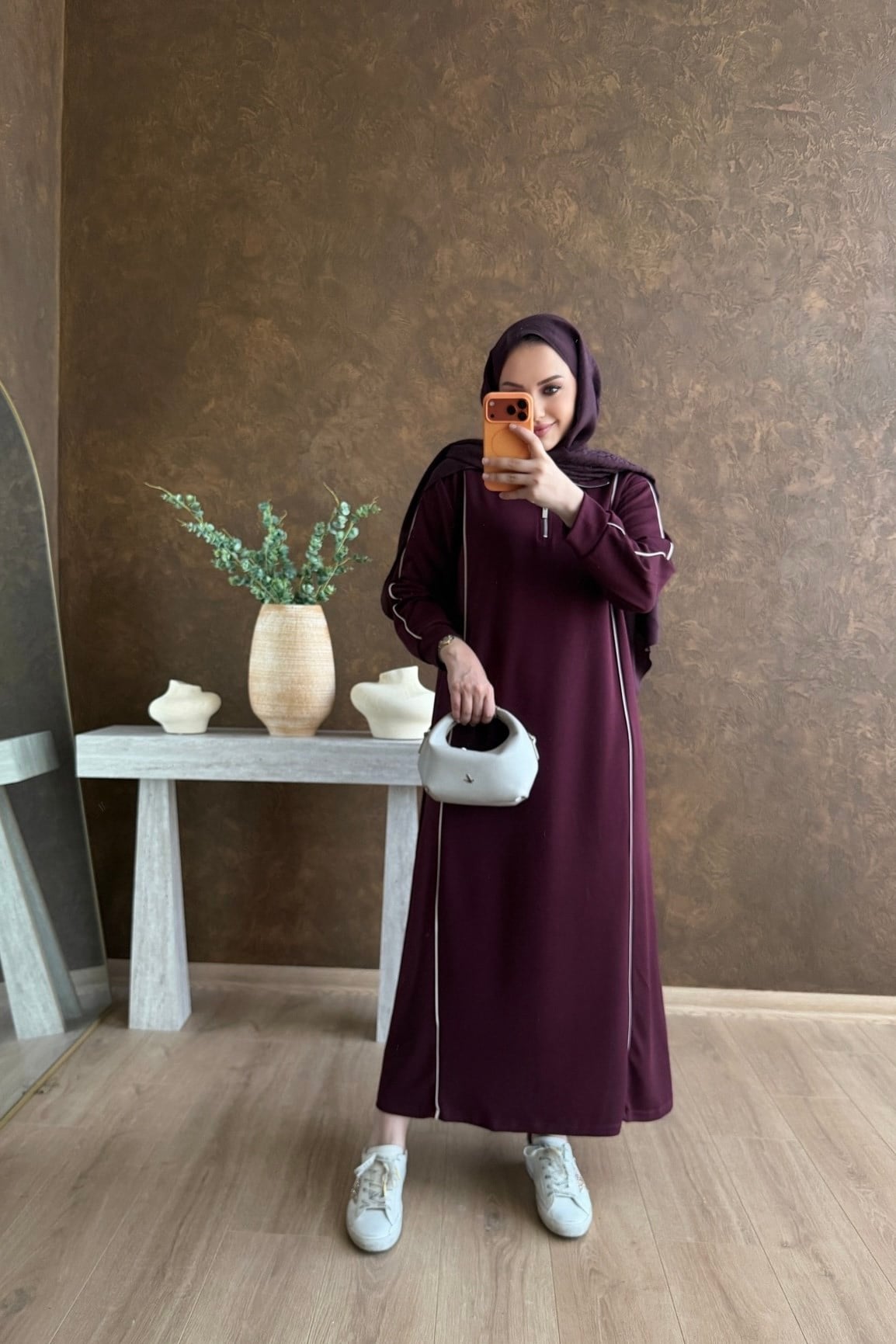 Duqa Oysh Elbise Bordo
