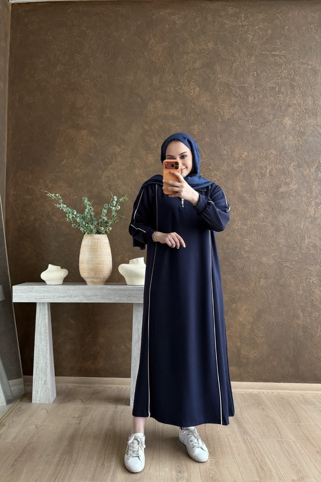 Duqa Oysh Elbise Lacivert 
