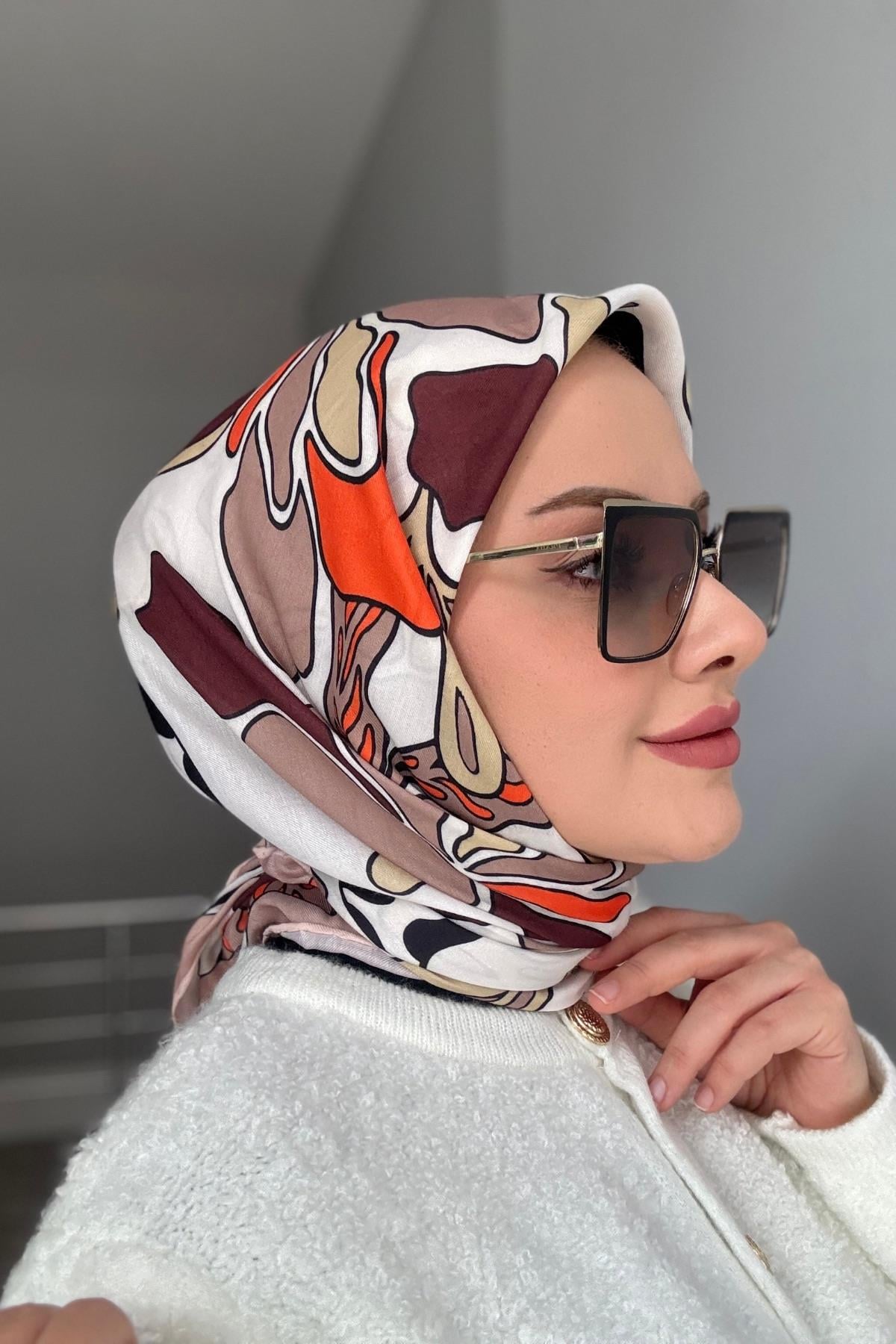 Ebruli Eşarp Vizon