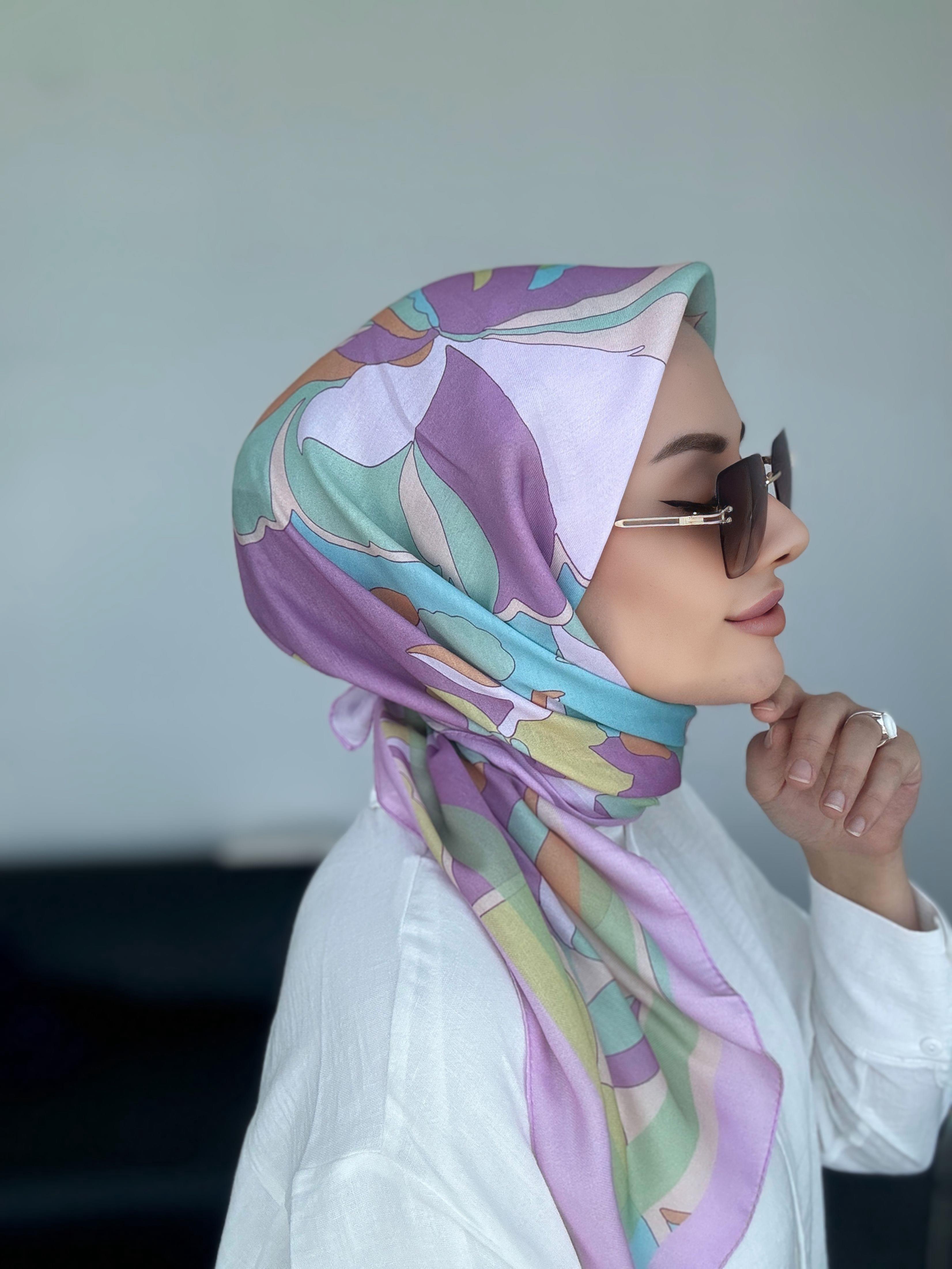 Eda Dijital Soft Eşarp Lila