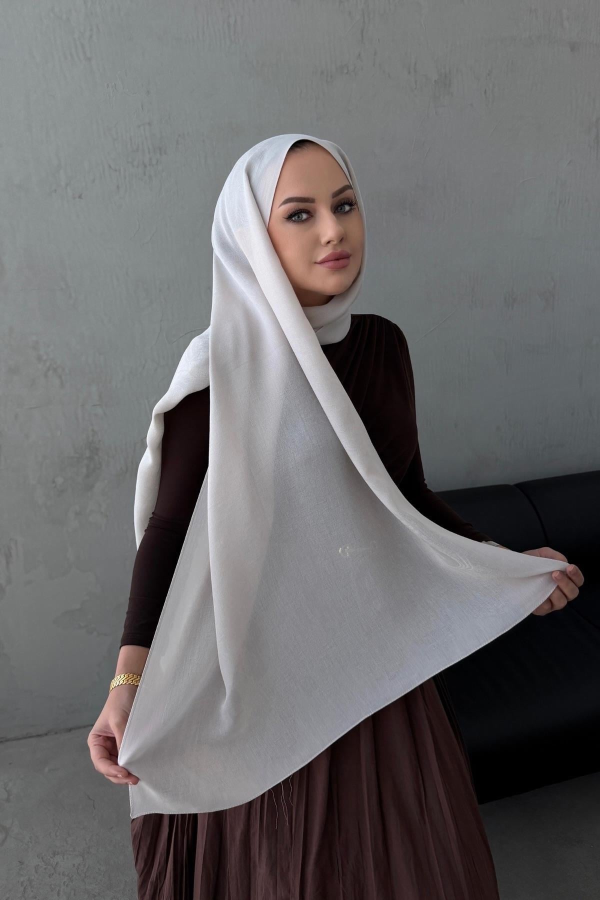 Ekru Helena Pamuk Kaşmir Şal