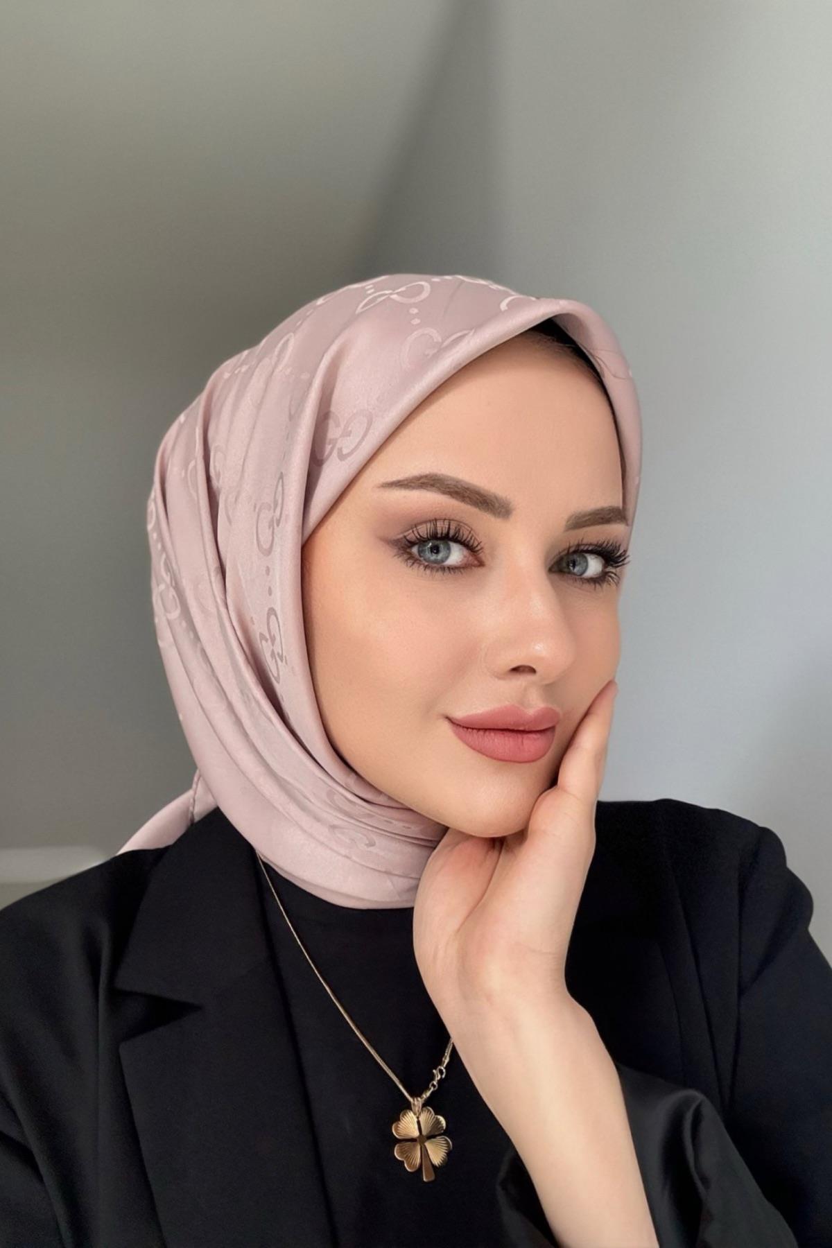 G Desen Jakar Eşarp Açık Vizon