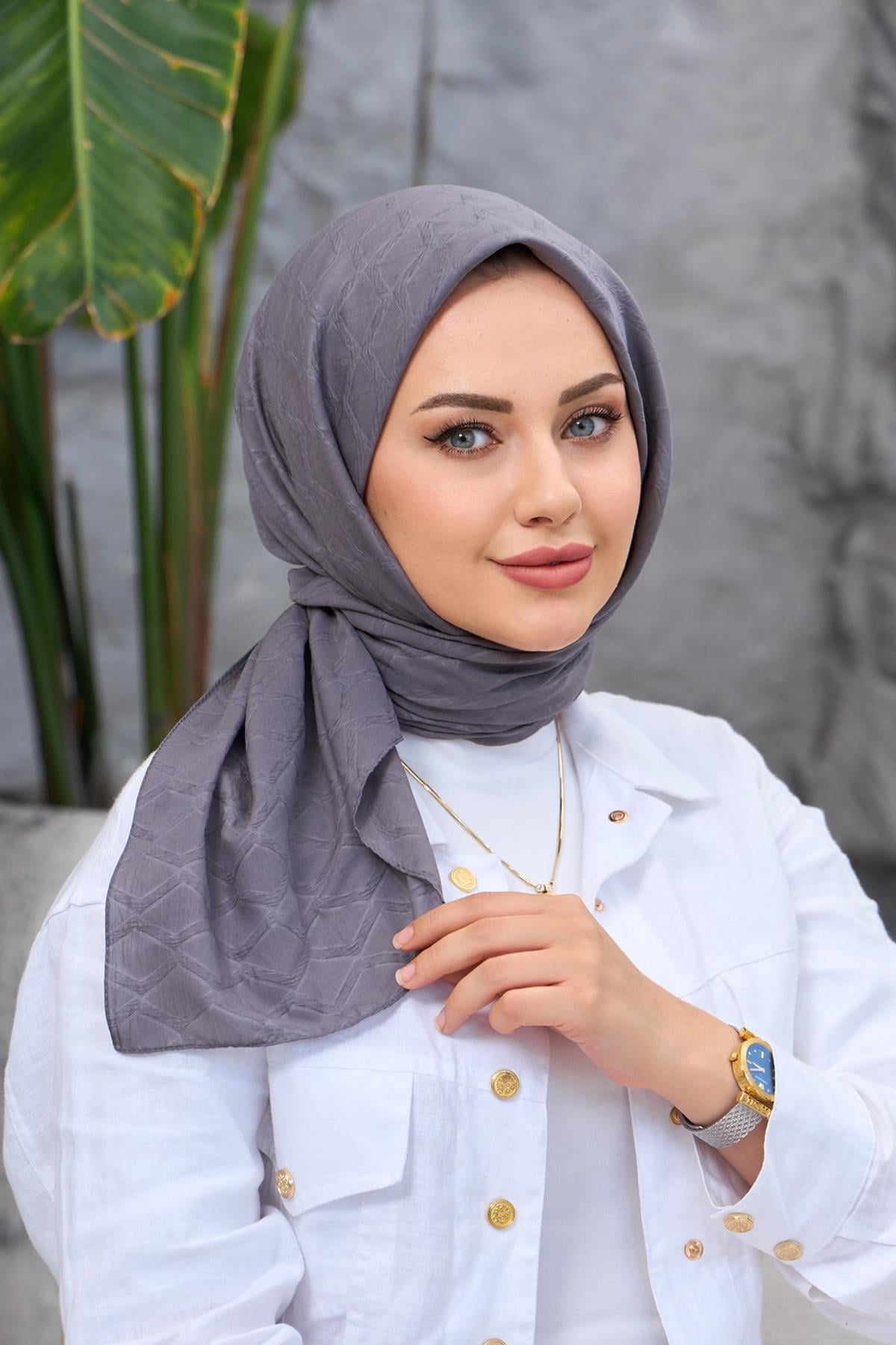 Gri Bambu Jakar Eşarp