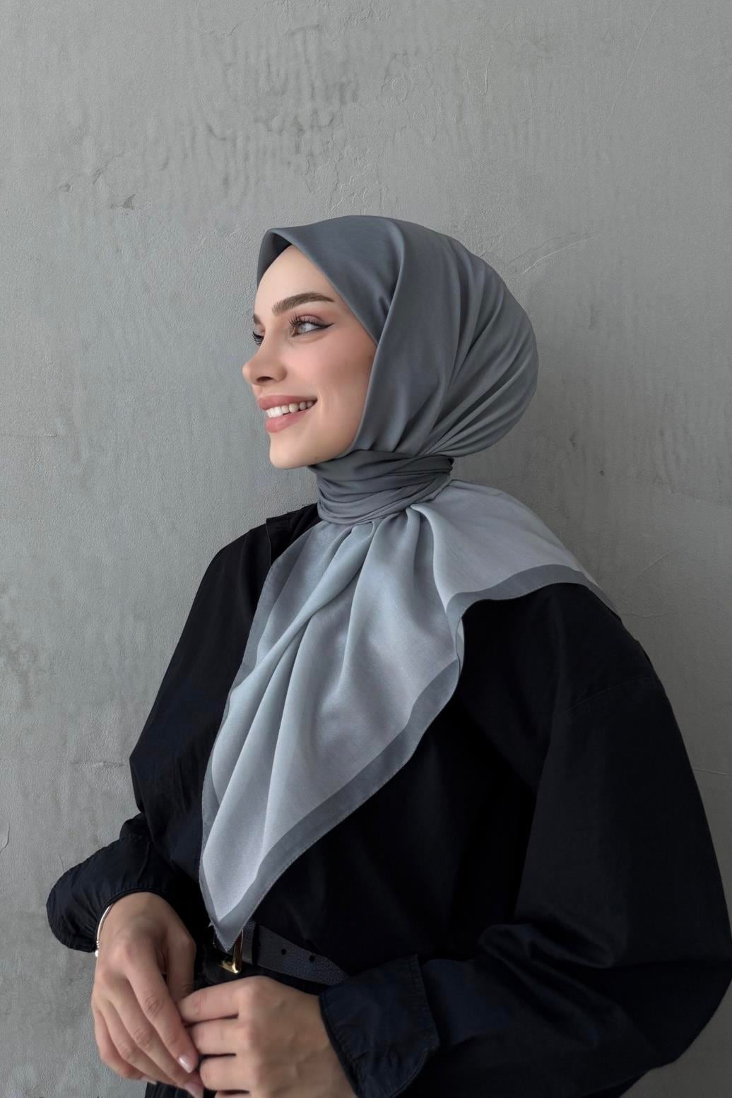 Gri Degrade Modal İpek Eşarp