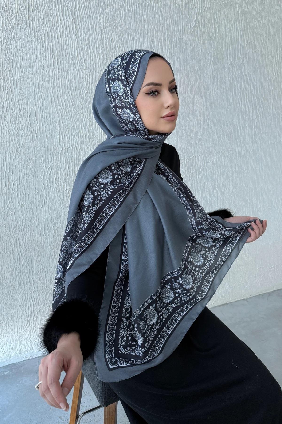 Gri Elmas Etro Soft Şal