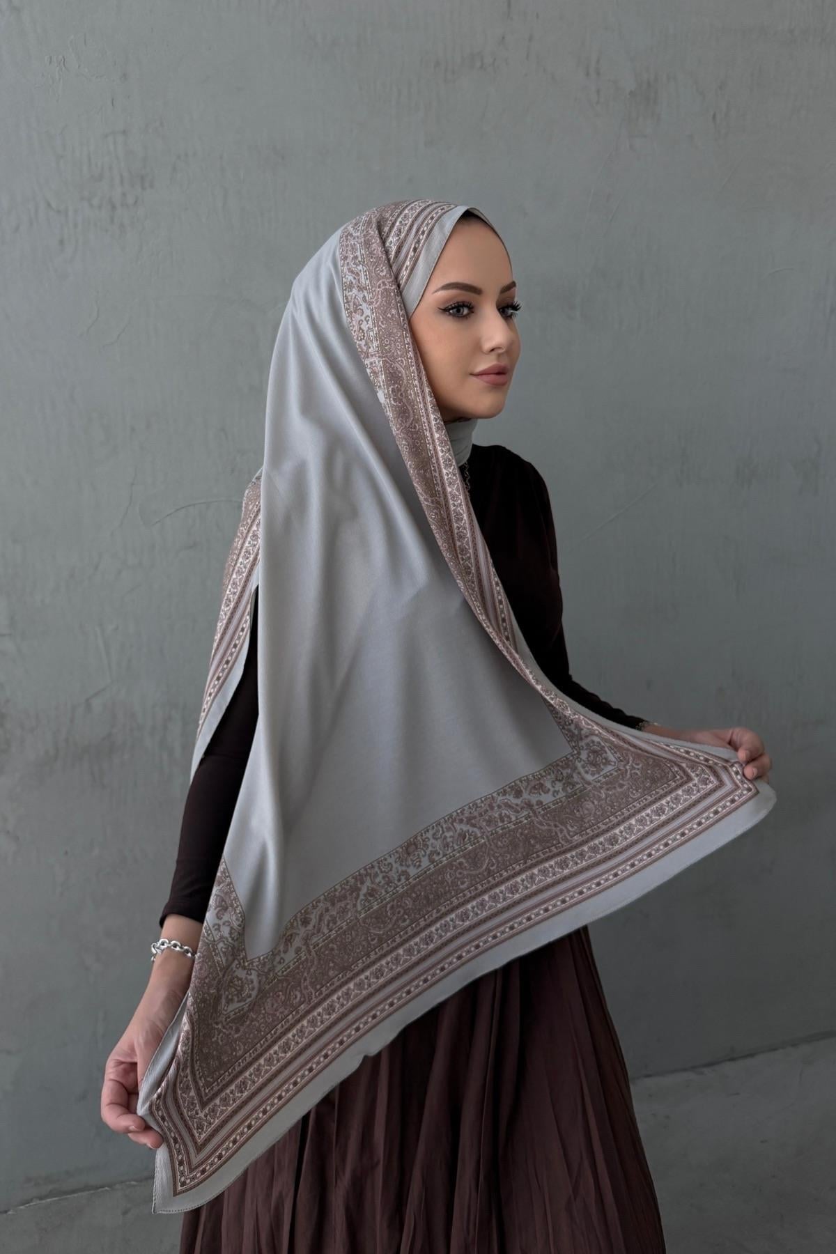 Gri İthal Kumlu Şal