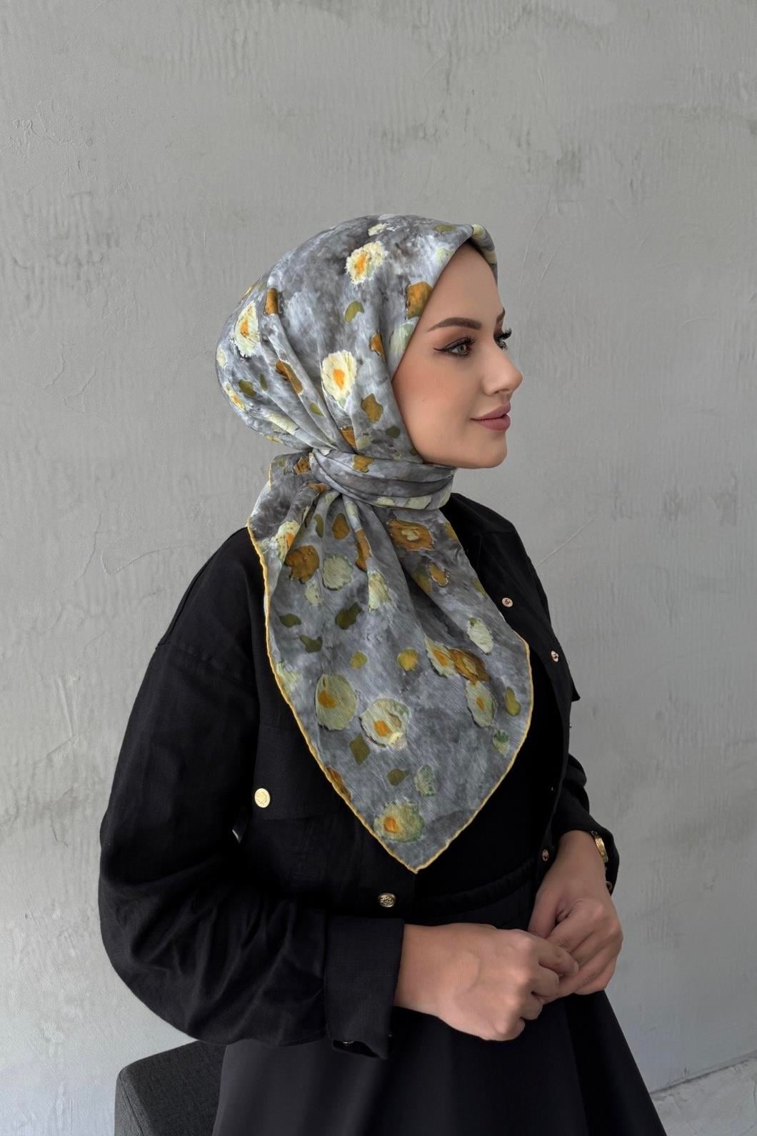 Gri Merlin Tencel Eşarp