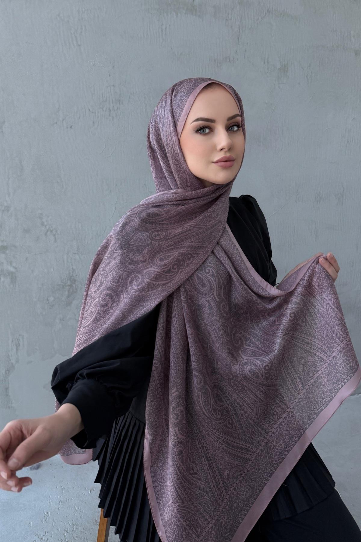 Gül Kurusu Asu Otantik Hint İpeği Şal