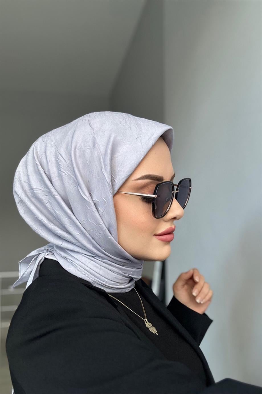 Gümüş Gri Bambu Eşarp