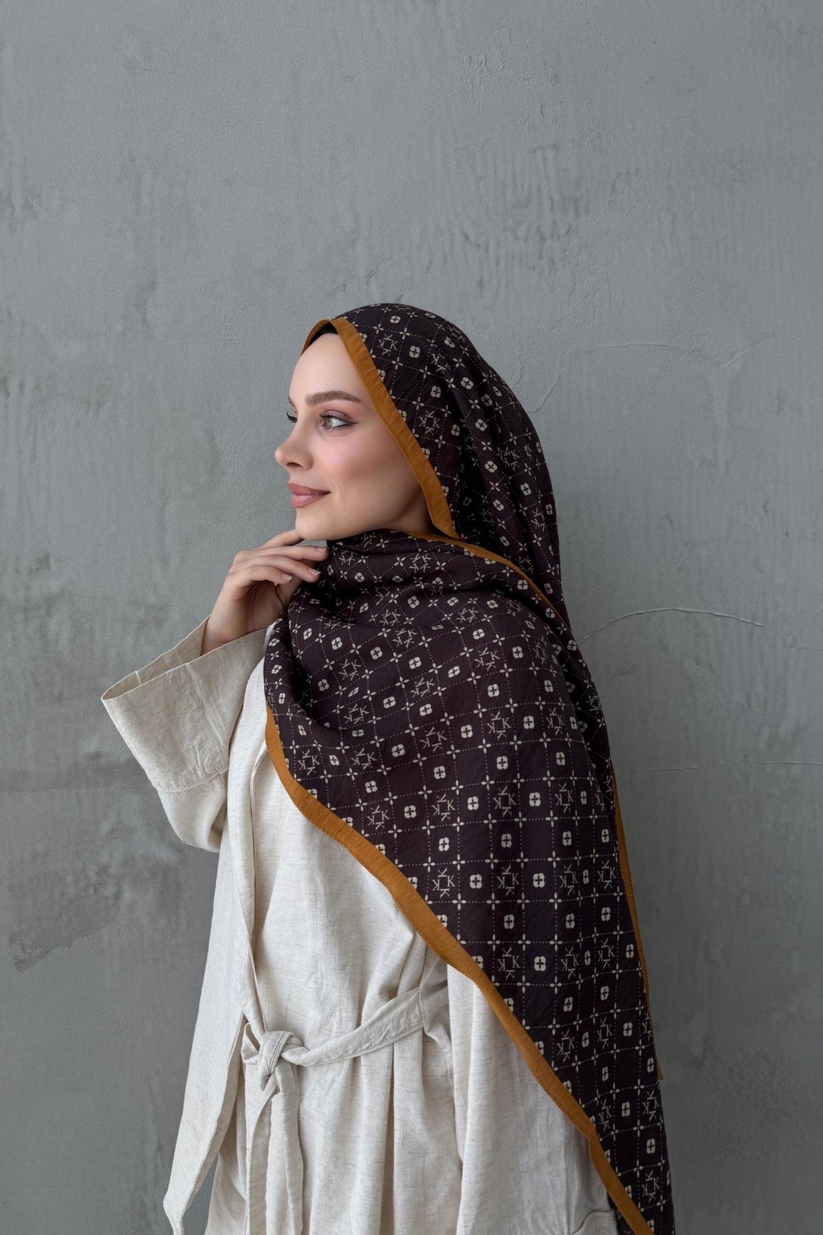 Kahverengi Gua Modal İpek Şal