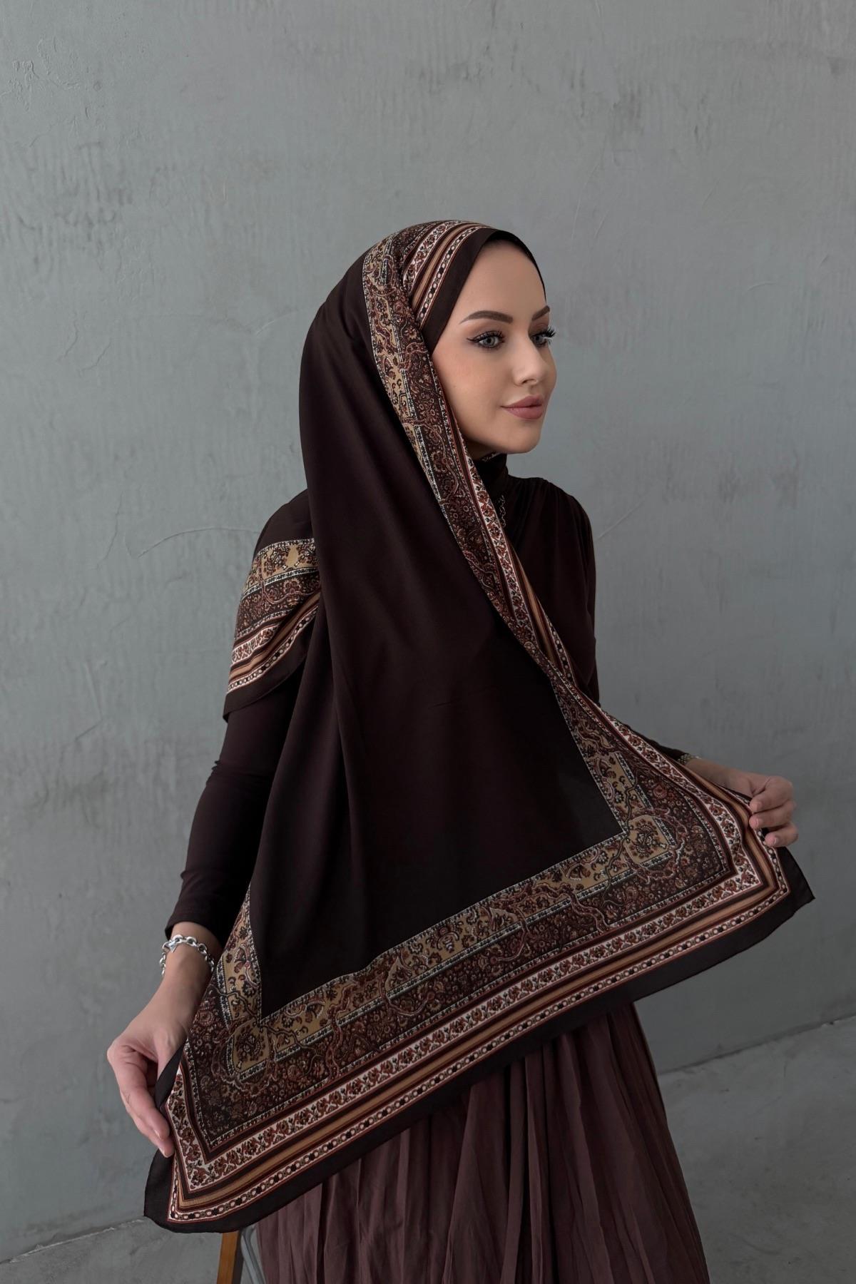 Kahverengi İthal Kumlu Şal