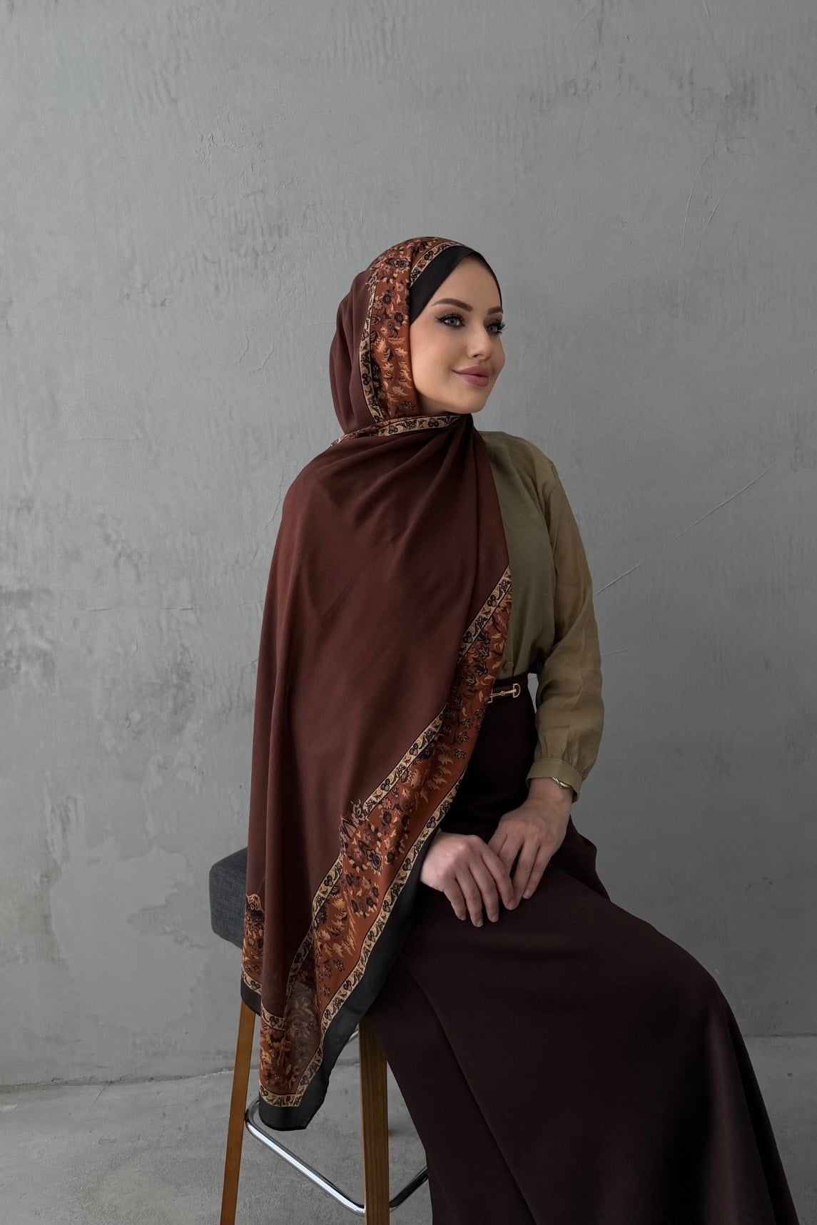 Kiremit Asmin %100 Pamuk Şal 
