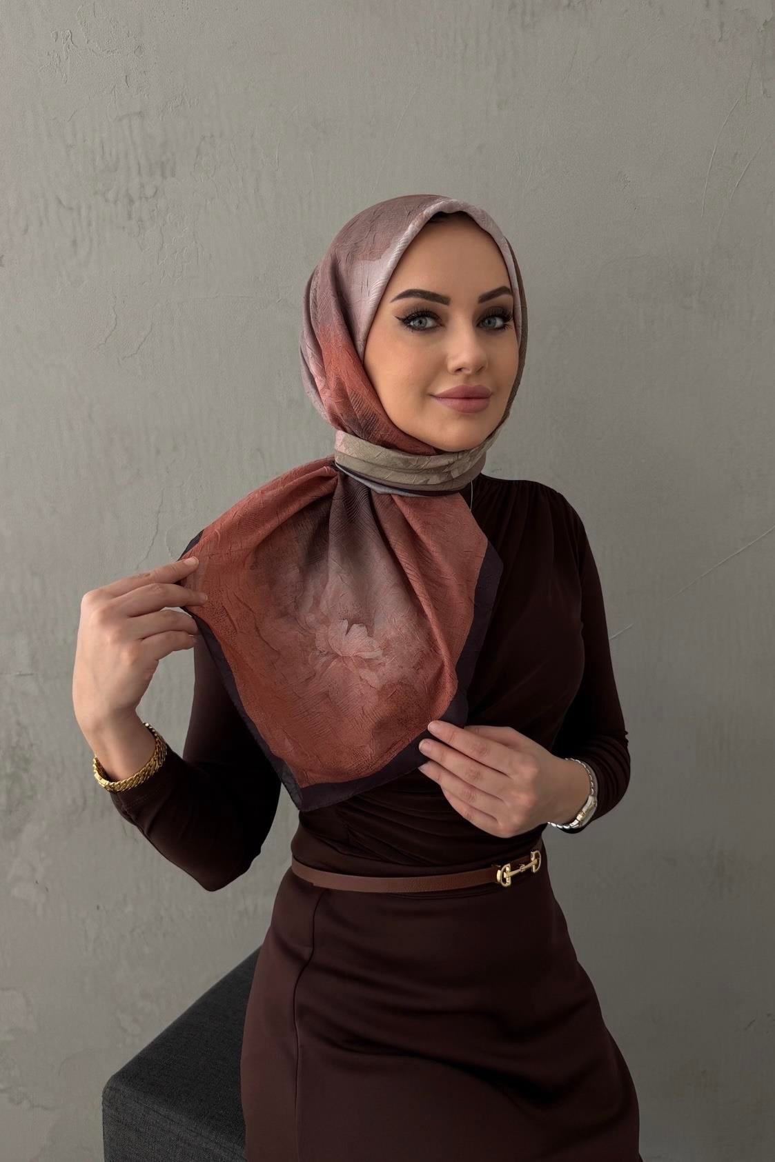 Kiremit Narin Modal İpek Eşarp 