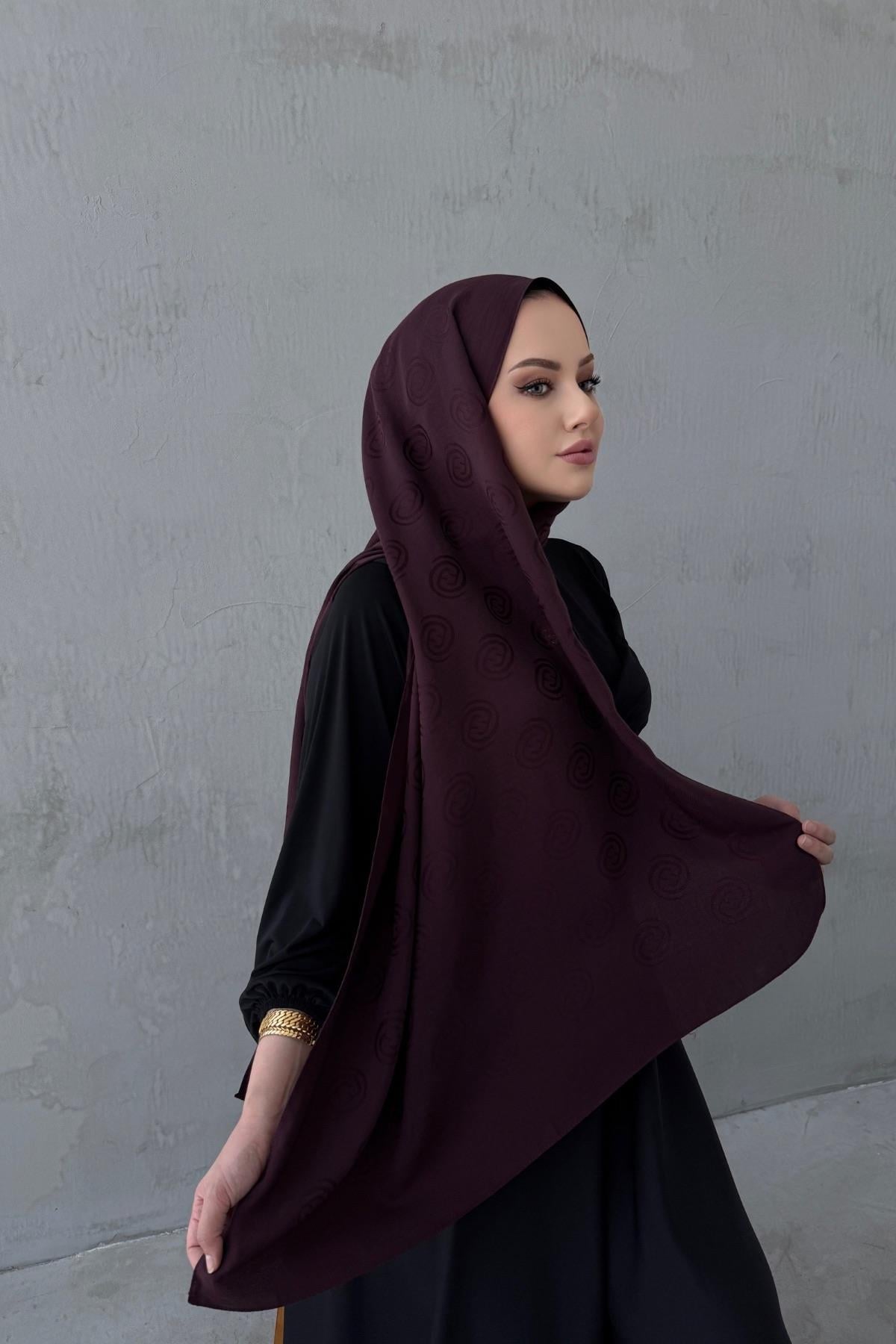Koyu Bordo Naila Şal