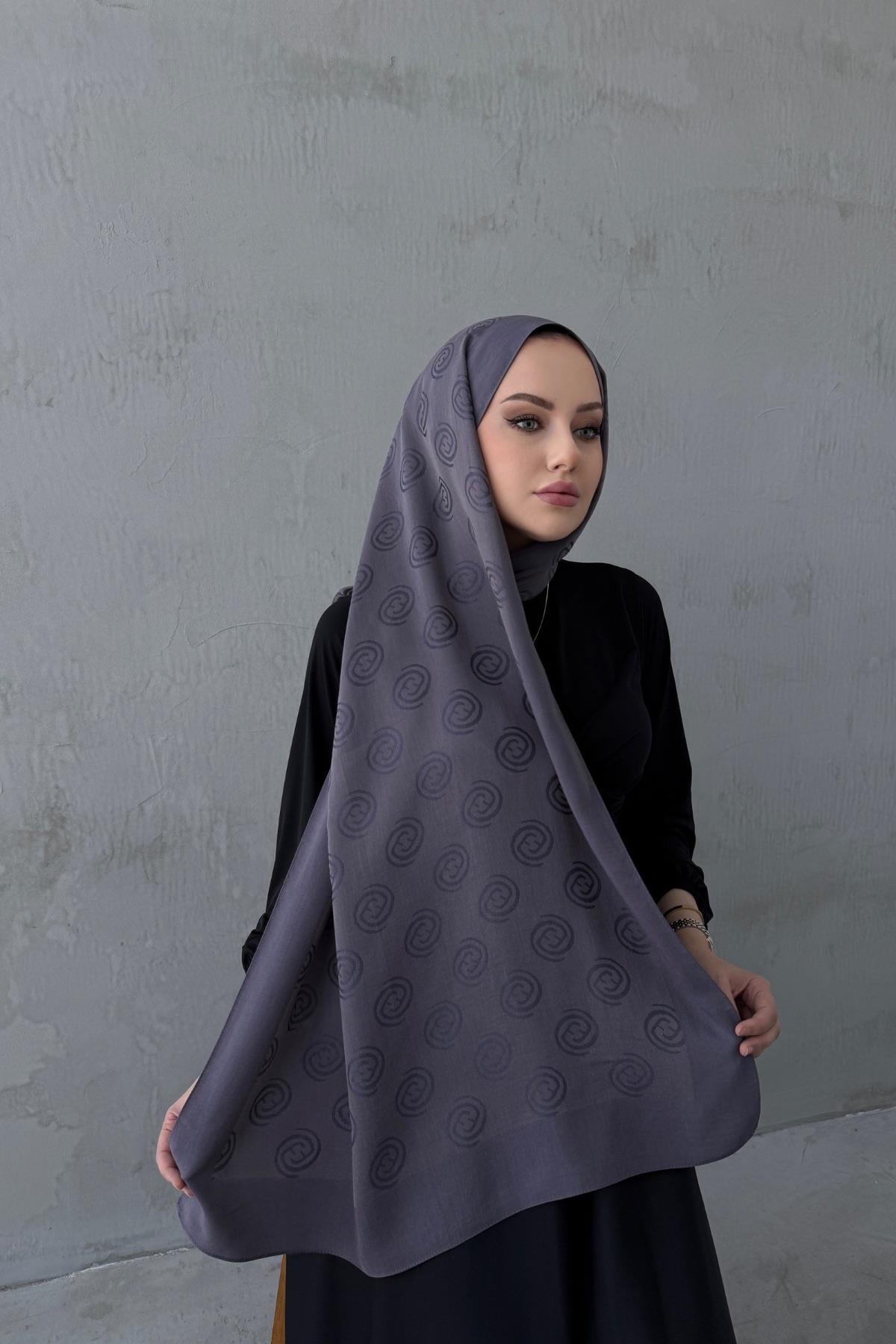 Koyu Gri Vizon Naila Şal 