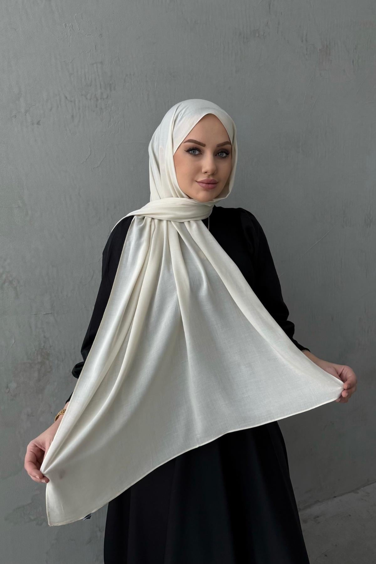 Krem Royal %100 Pamuk Şal 