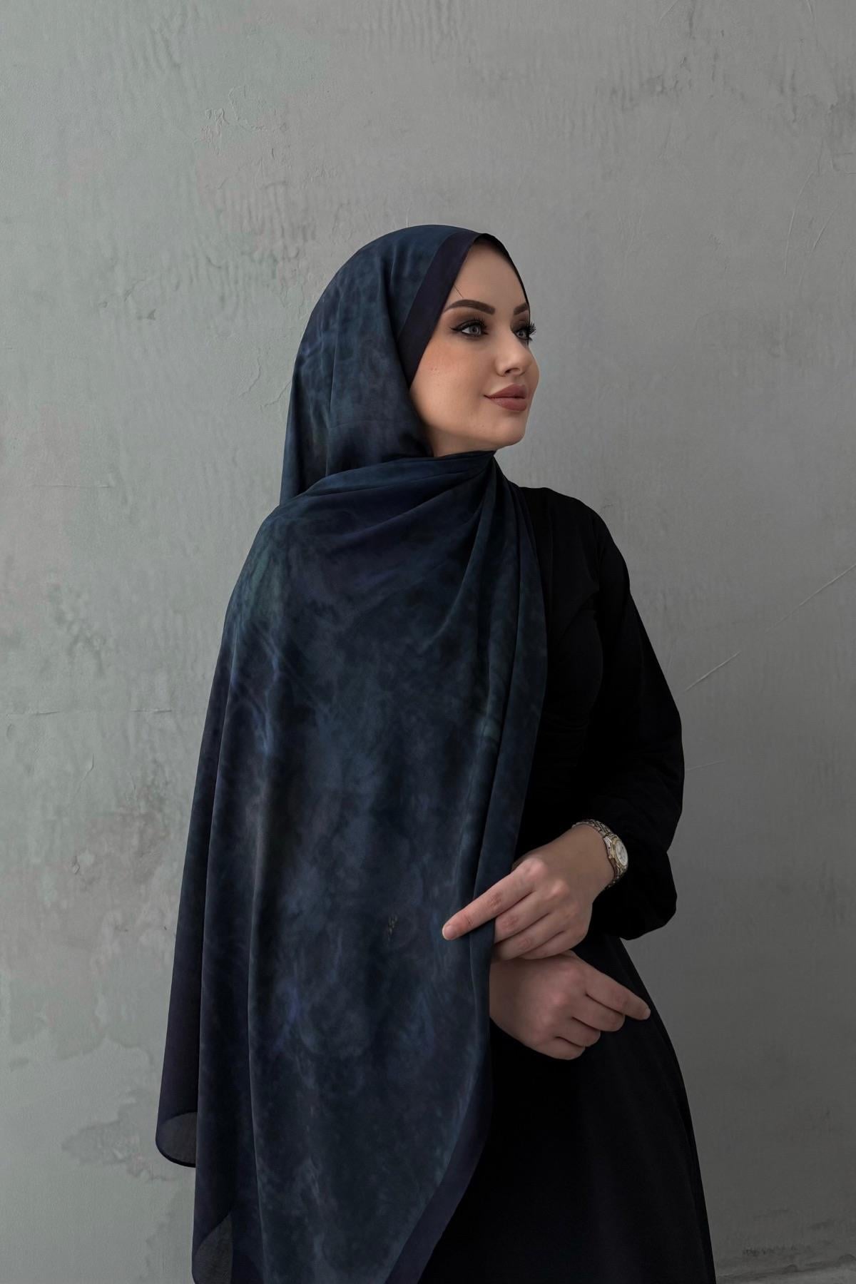 Lacivert Ahsen %100 Pamuk Koza Şal