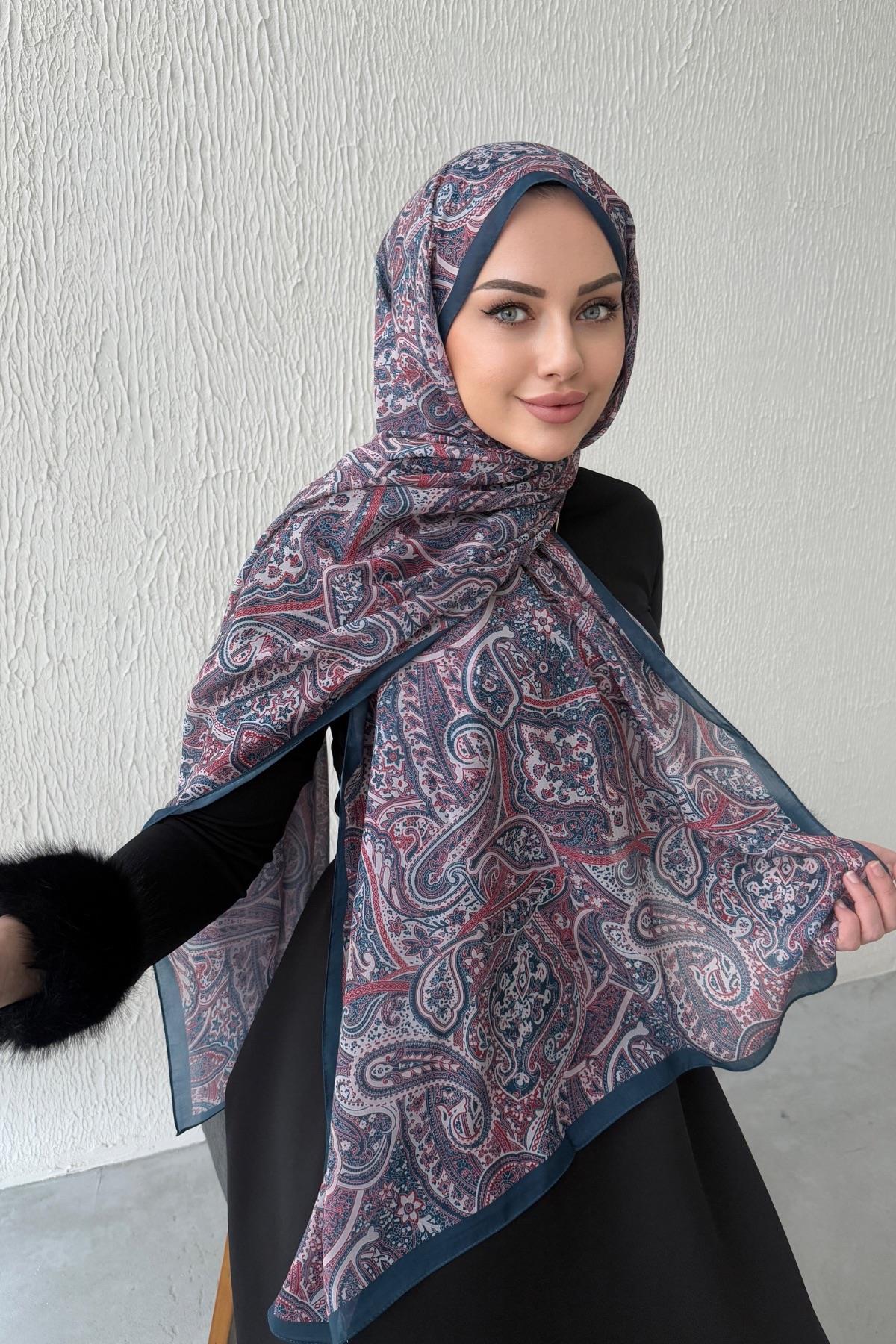 Lacivert Harmoni Modal İpek Şal