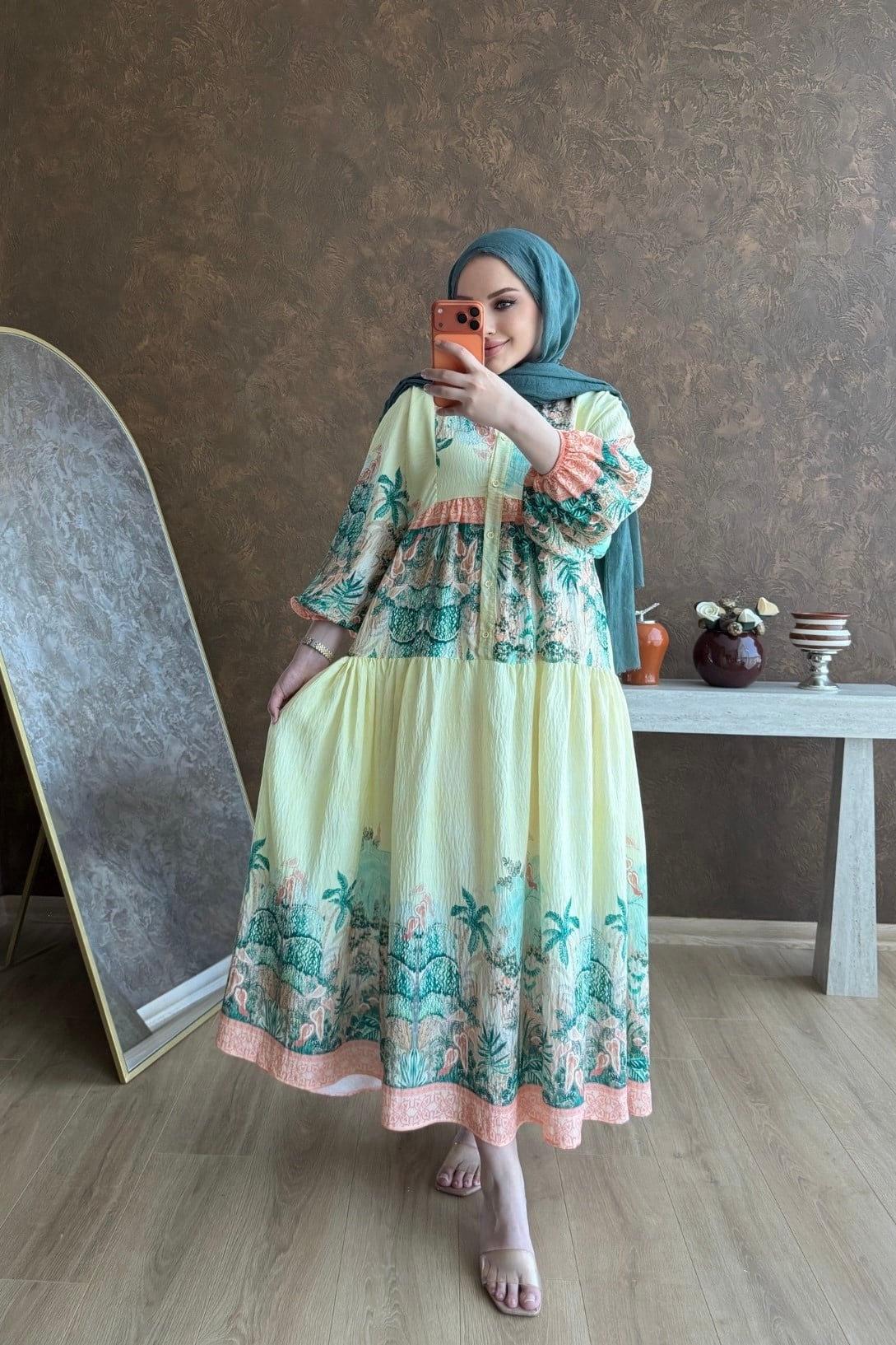 Larissa Pamuk Vual Elbise Sarı