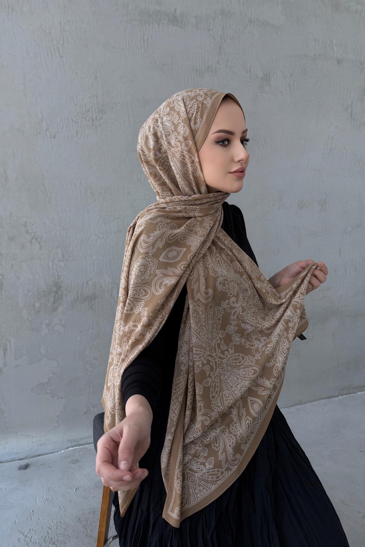 Latte Meyra Modal Krinkıl Şal